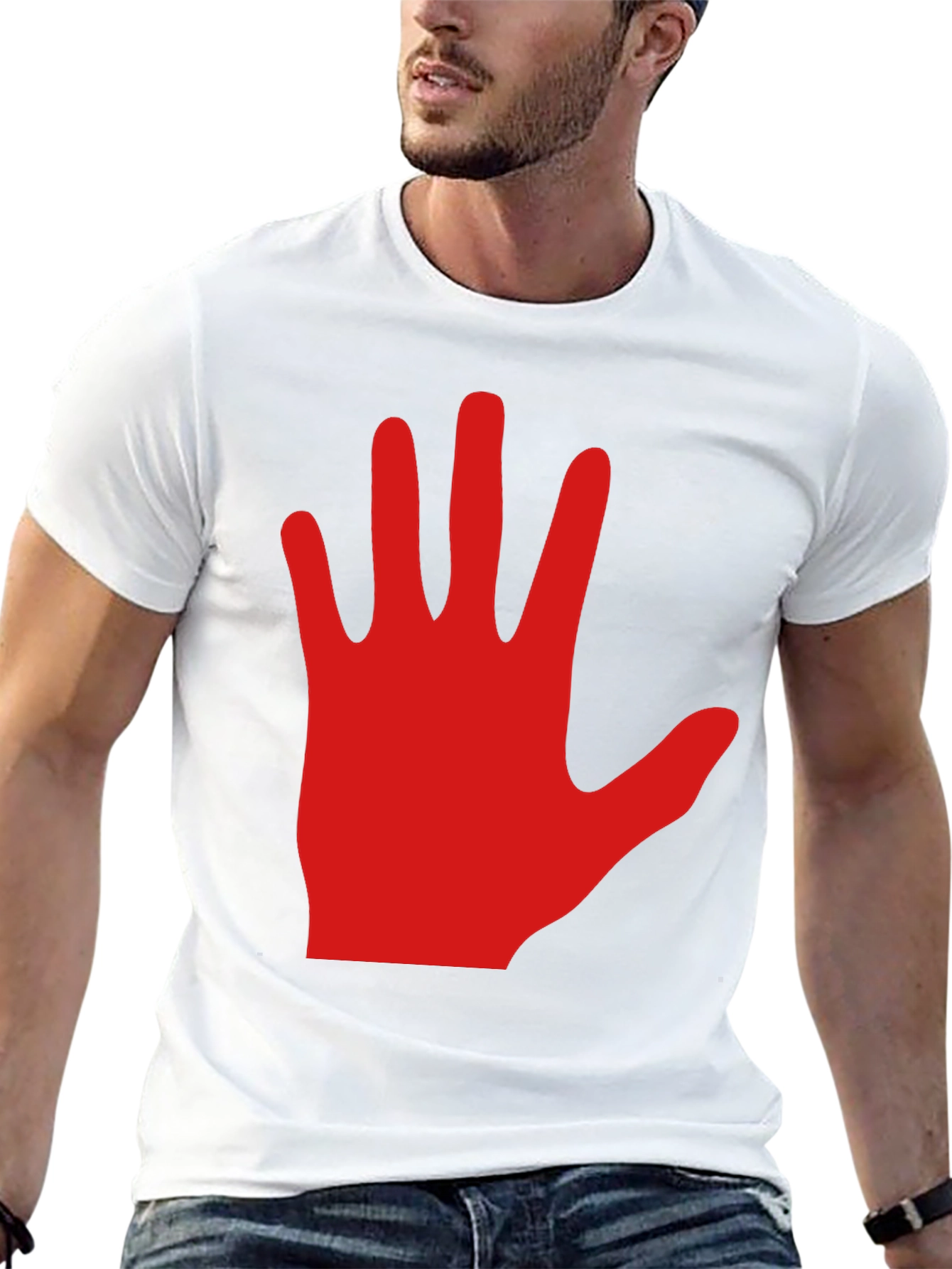 Black Red Hand Graphic Black Tee Shirt view 13