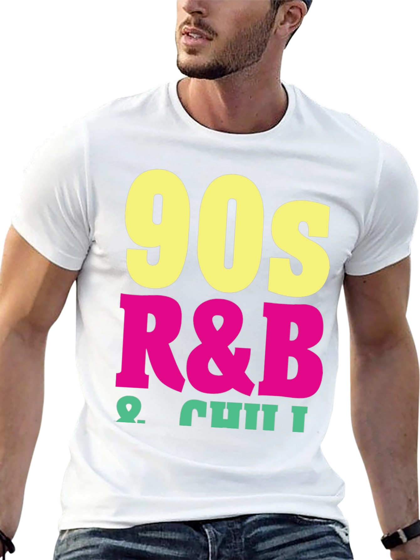 Black 90s R&B & Chill Black T-Shirt view 13