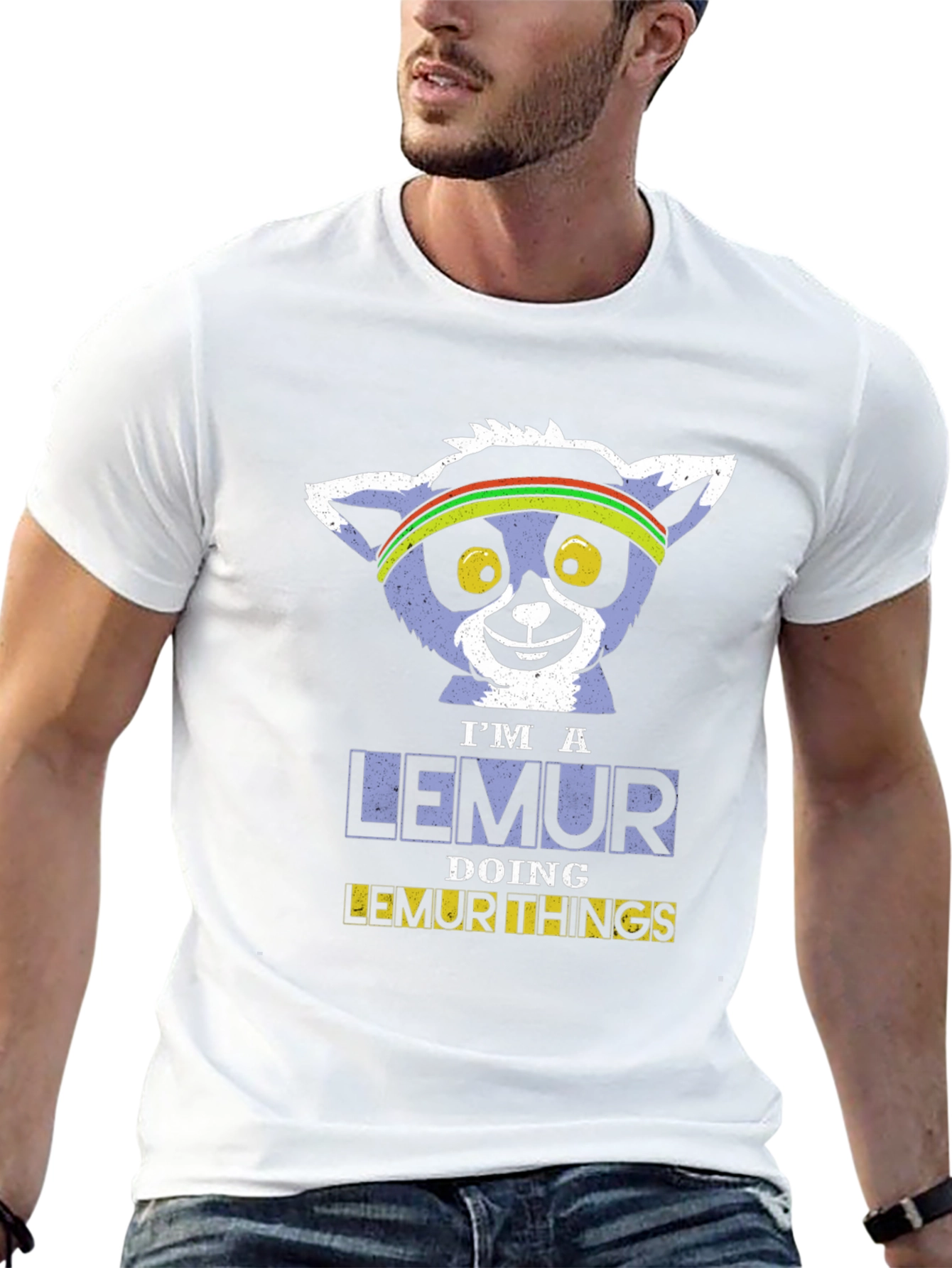 Black I'm A Lemur Doing Lemur Things Black T-Shirt view 13