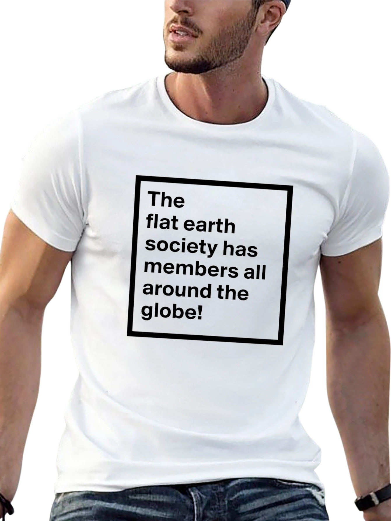 Black Flat Earth Society Tee - Black Humor T-Shirt view 13