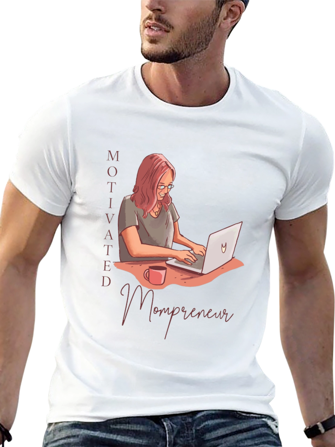 Black Motivated Mompreneur Graphic T-Shirt view 13