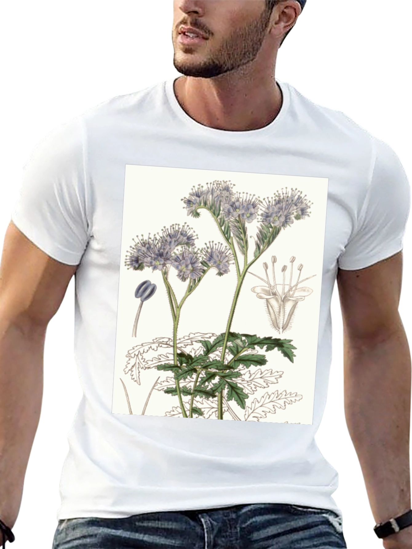 Black Botanical Flower T-Shirt view 13