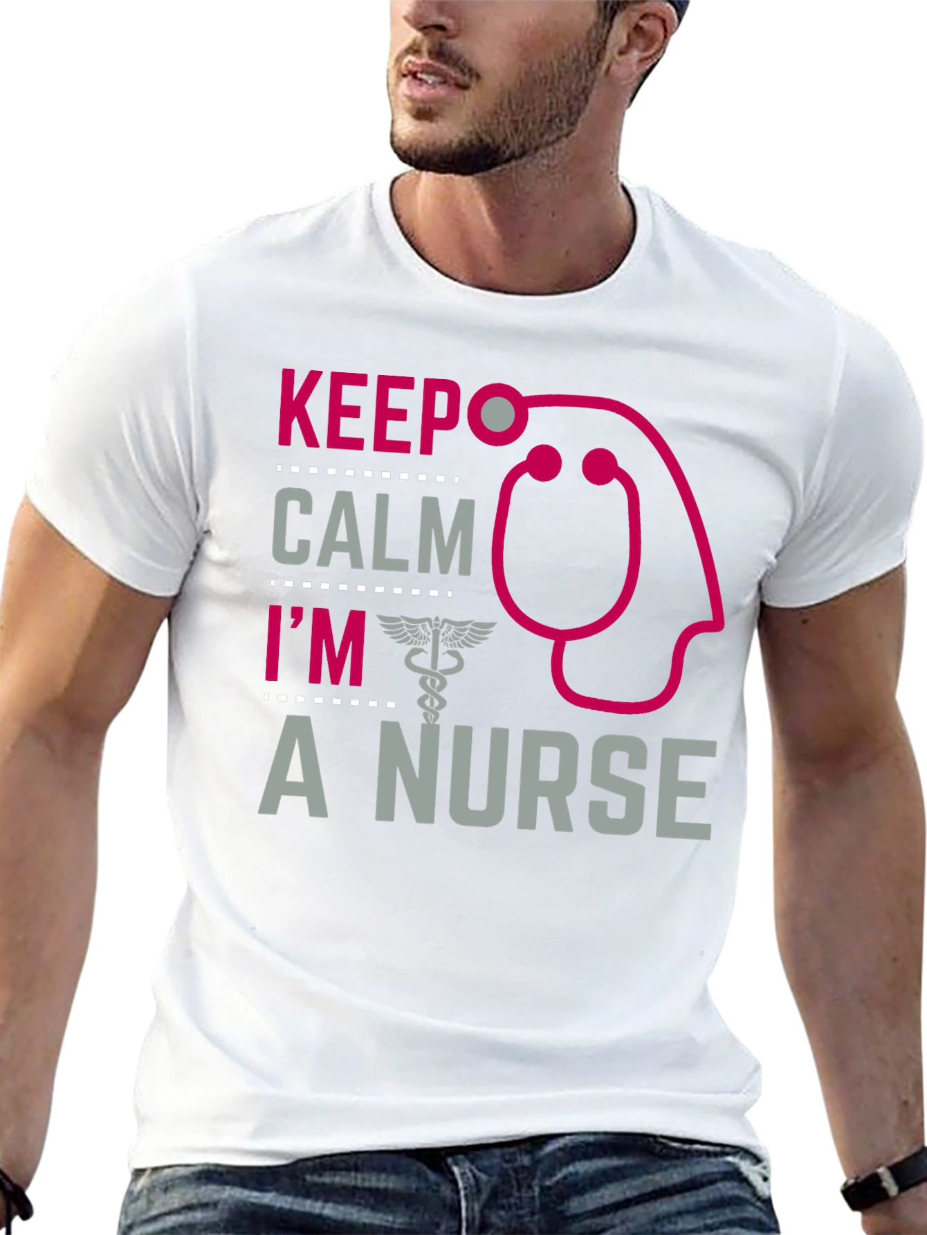 Black Keep Calm I'm A Nurse T-Shirt view 13