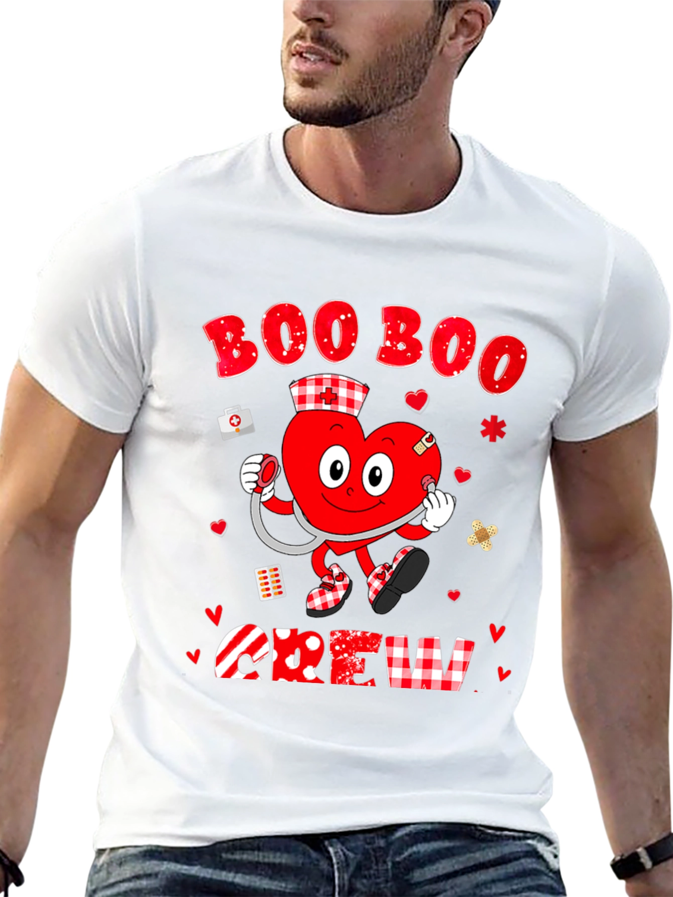 Black Boo Boo Crew Valentine's Day Graphic Tee view 13