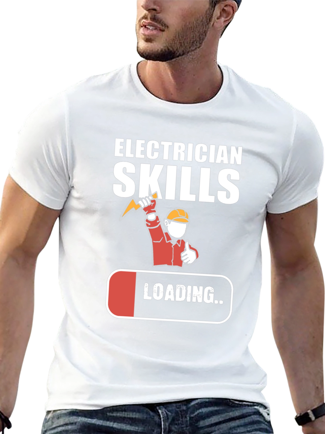Black Electrician Skills Loading T-Shirt Funny Gift view 13
