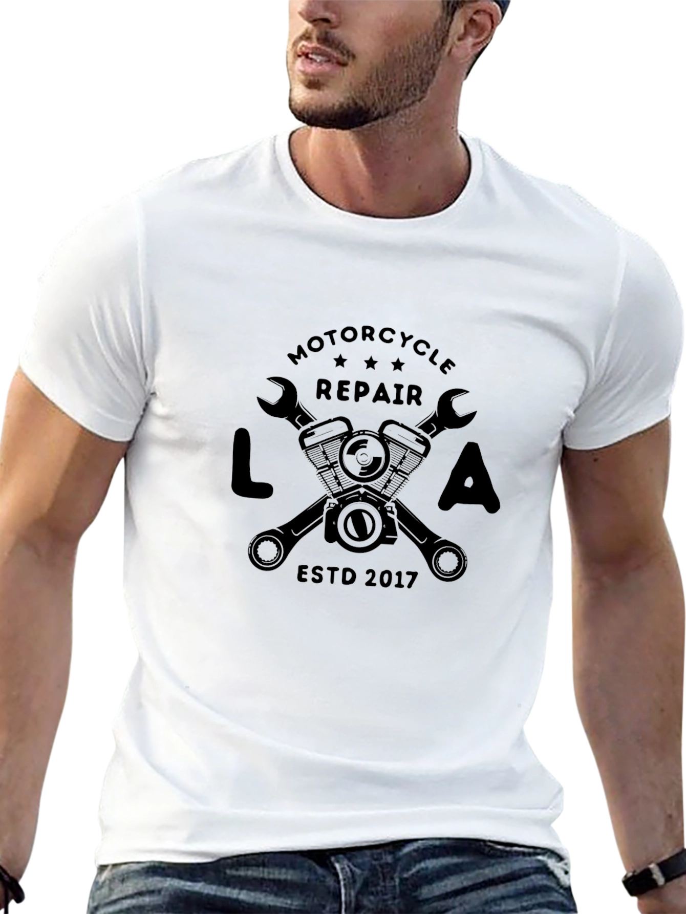 Black Motorcycle Repair T-Shirt - Mechanic Tee view 13