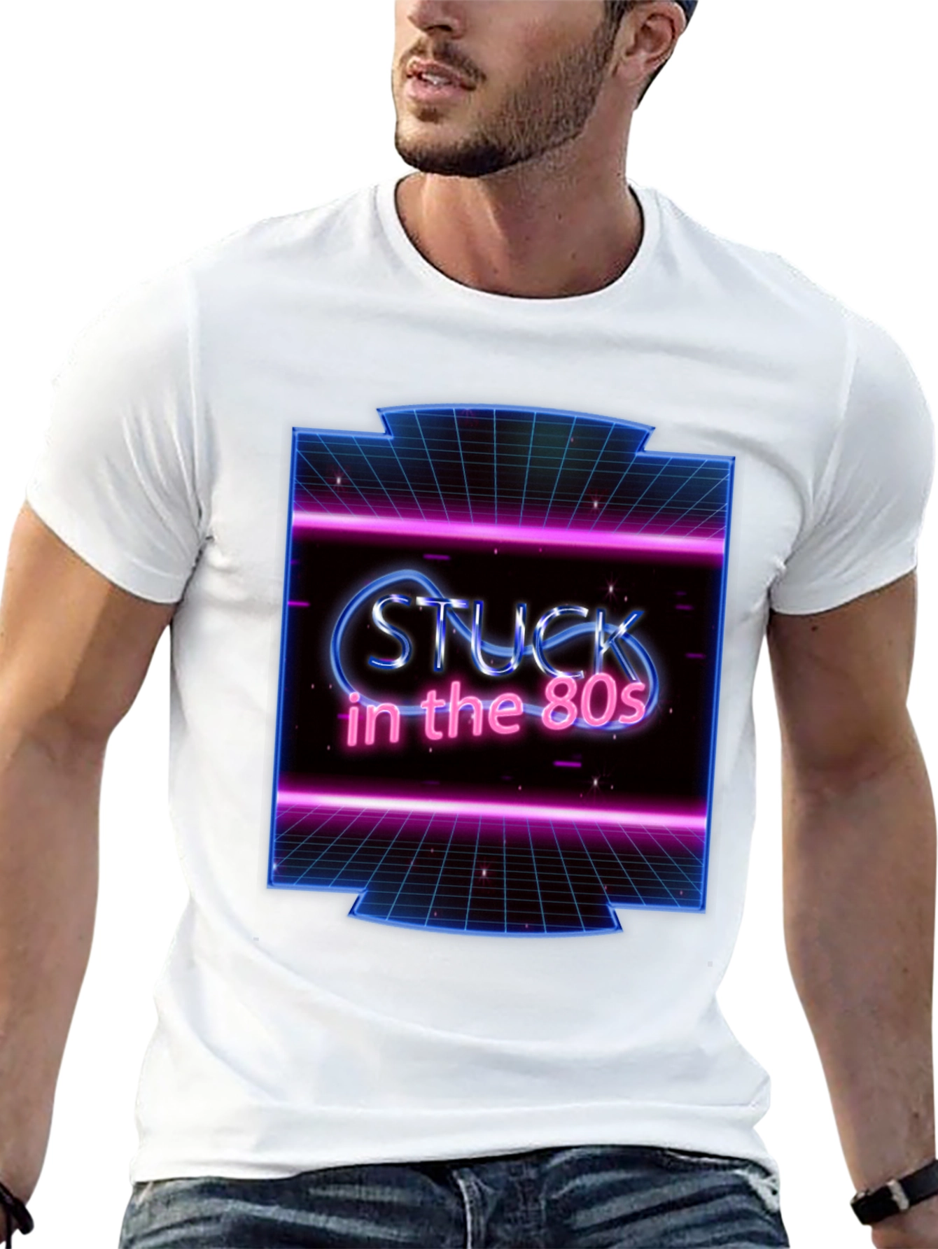 Black Retro 'Stuck in the 80s' Graphic Tee view 13