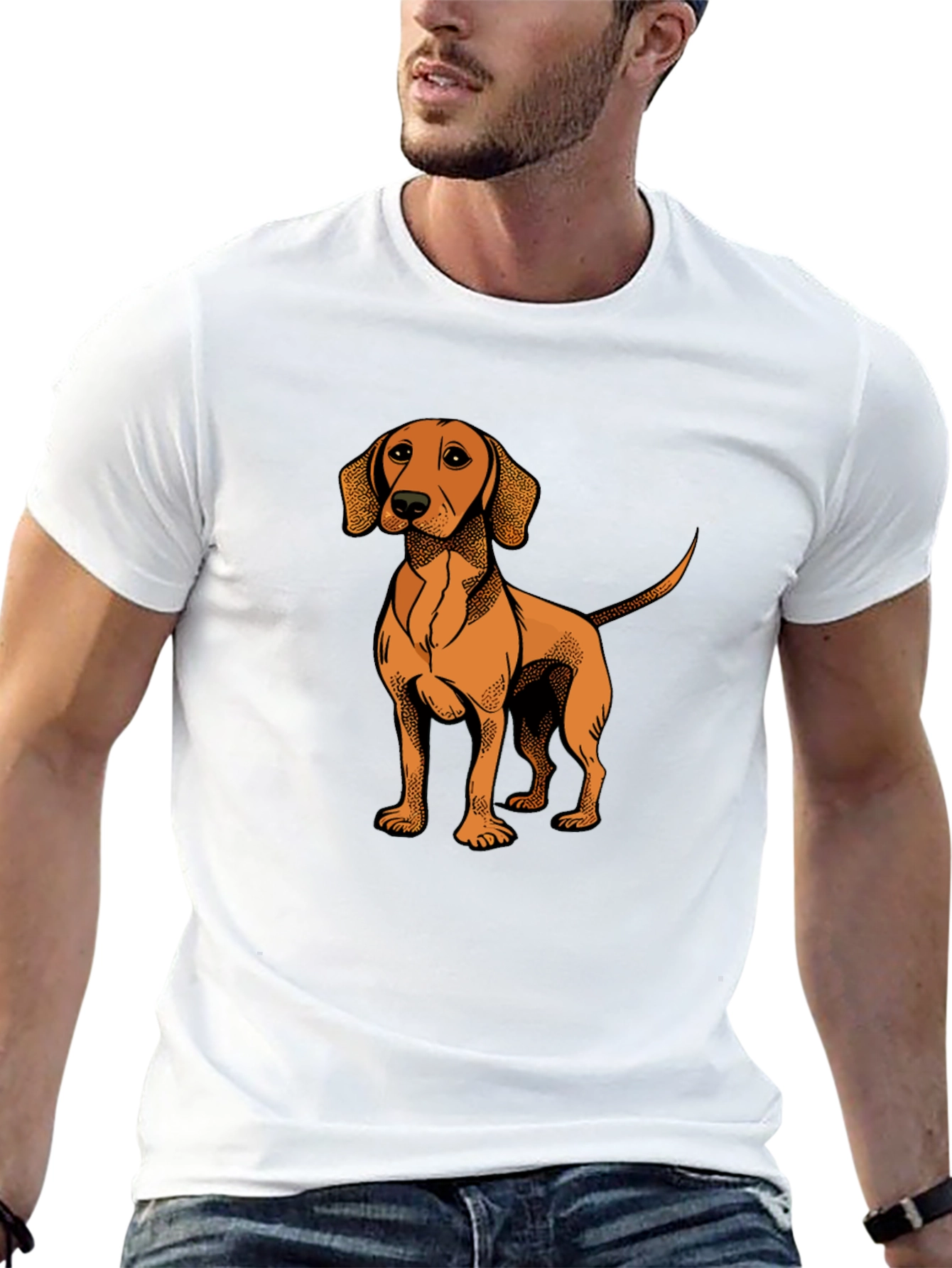 Black Dog Graphic T-Shirt - Men's Black Cotton Tee view 13