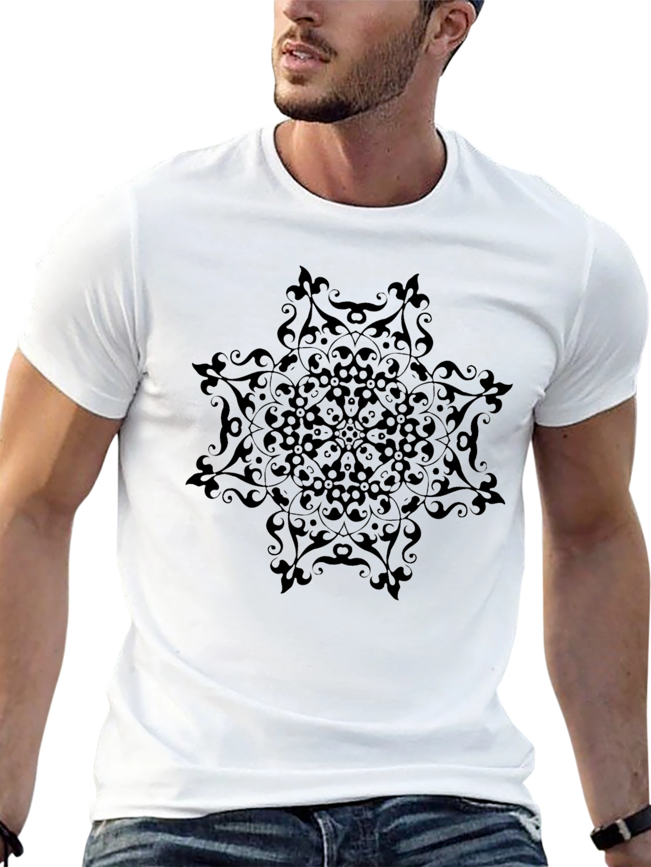 Black Black Mandala Graphic T-Shirt view 13