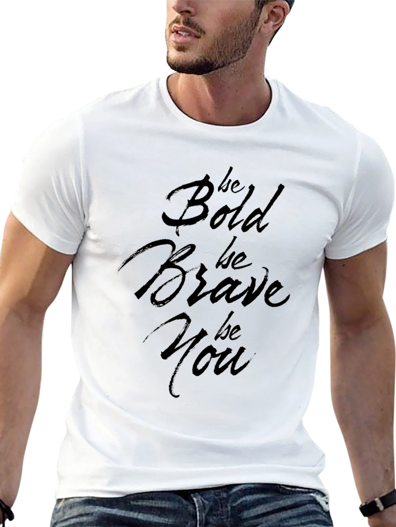 Black Be Bold Be Brave Be You Black T-Shirt view 13