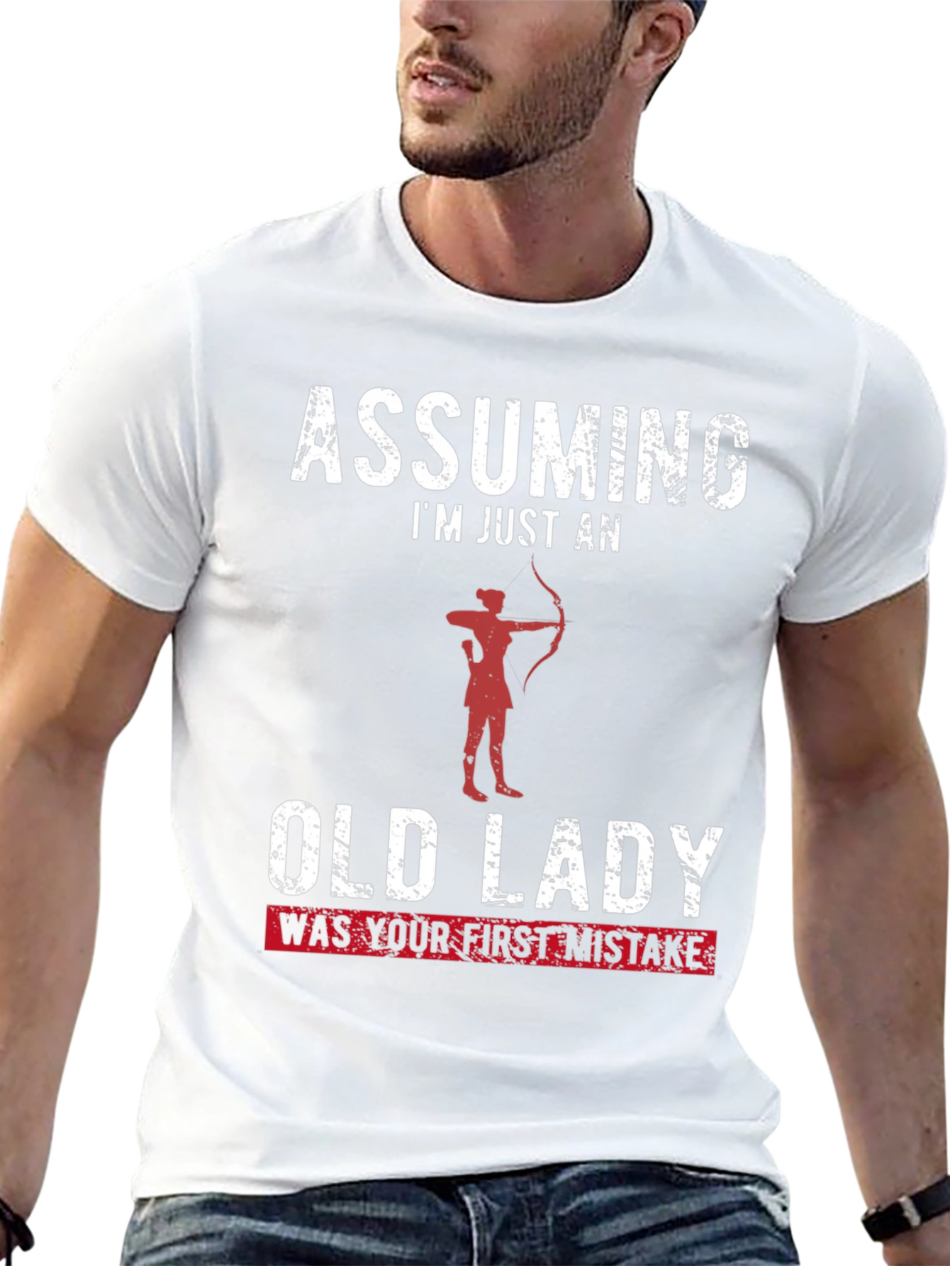 Black Assuming I'm Just an Old Lady Funny T-Shirt view 13