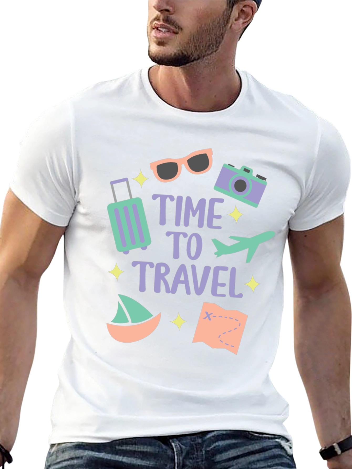 Black Time to Travel T-Shirt view 13