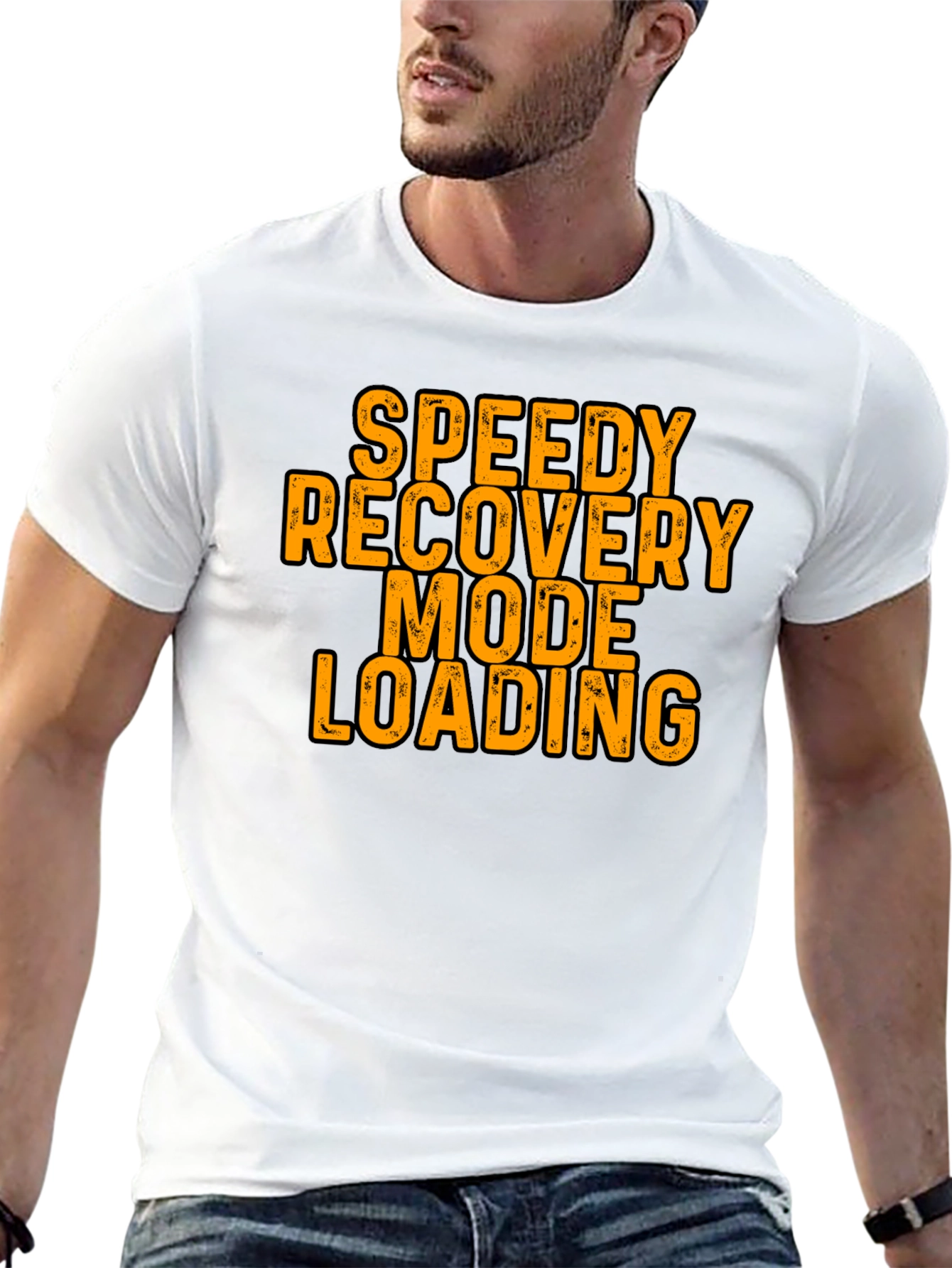 Black Speedy Recovery Mode Loading Graphic Tee view 13
