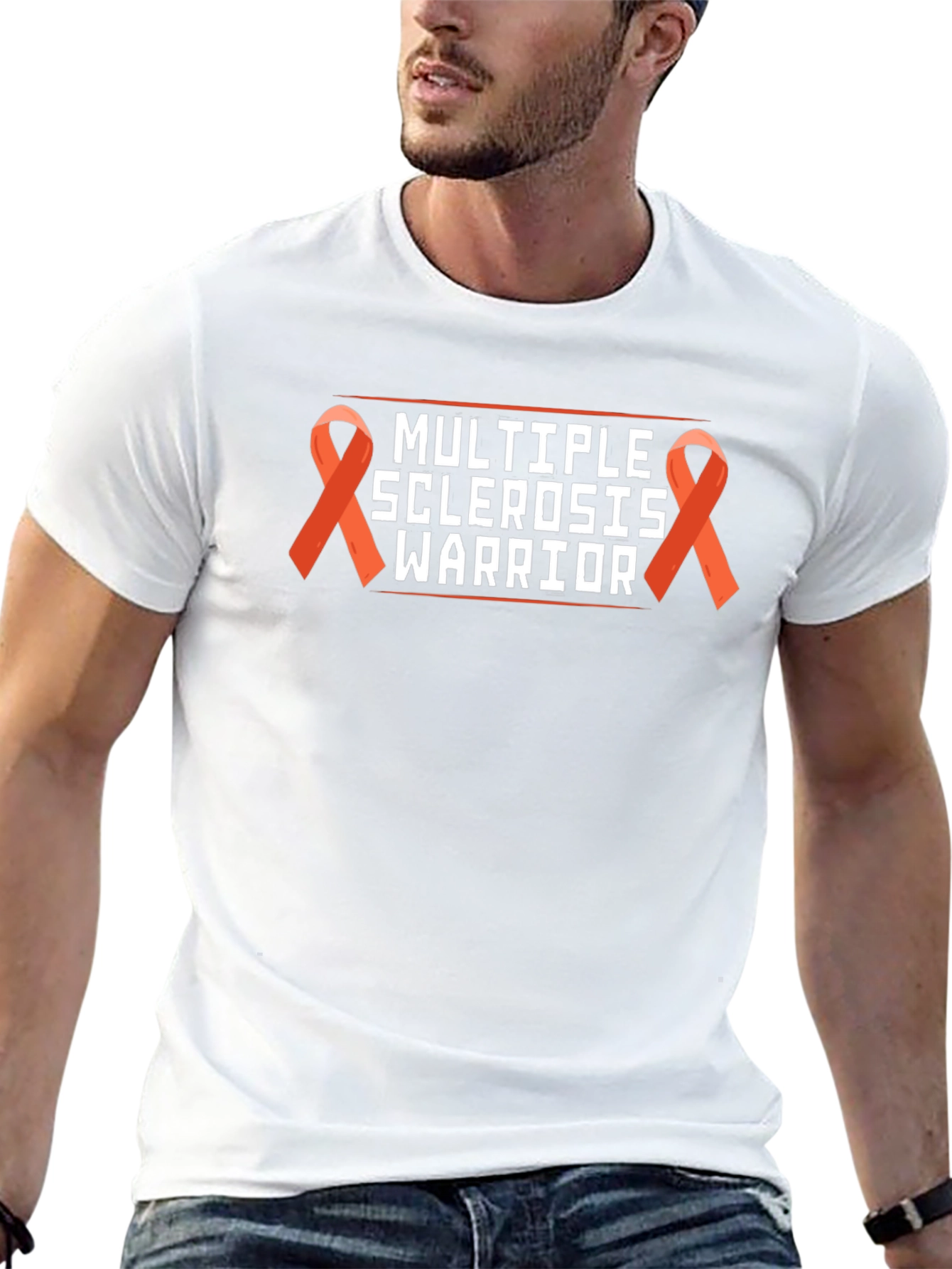 Black Multiple Sclerosis Warrior Awareness T-Shirt view 13