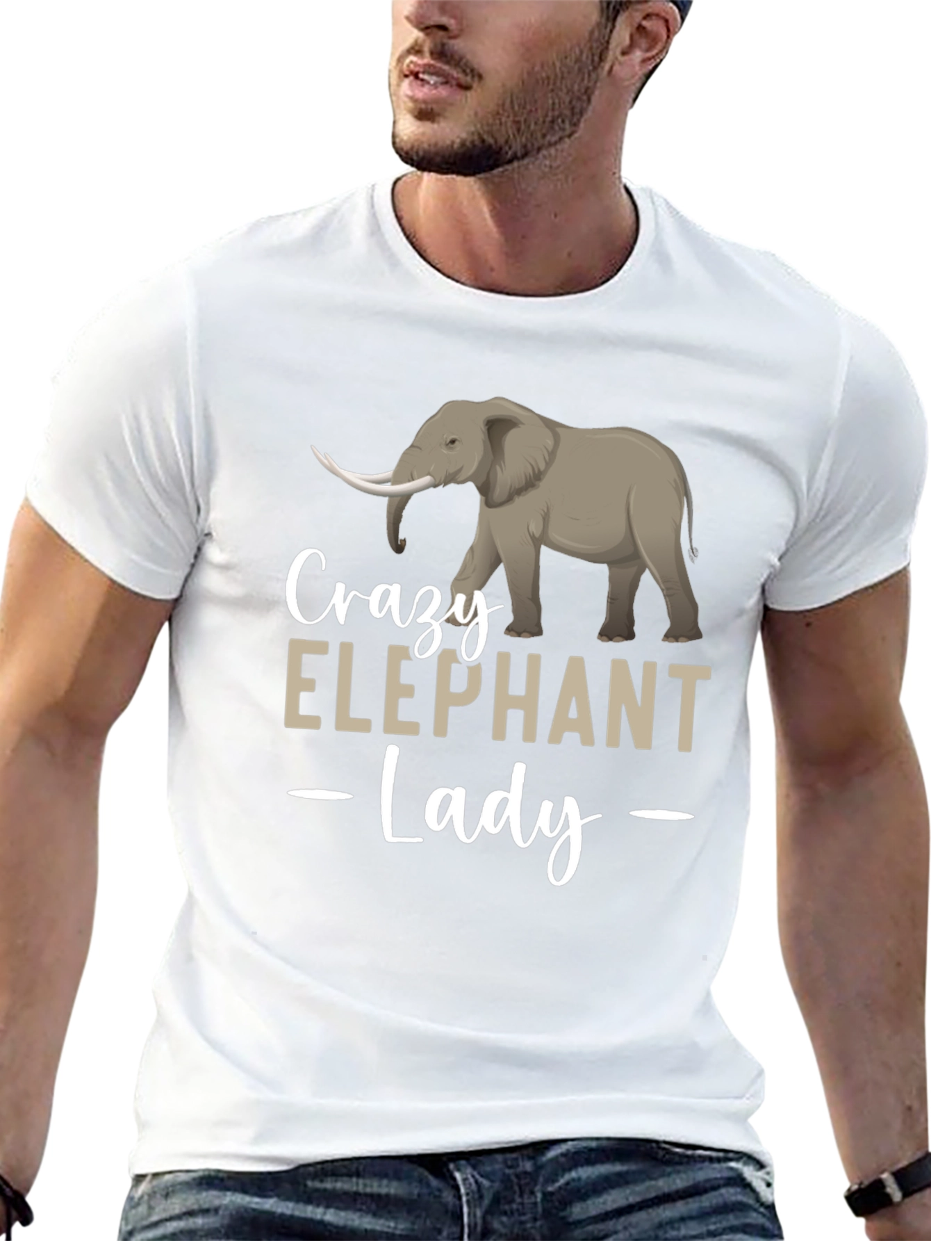 Black Crazy Elephant Lady Graphic Tee view 13