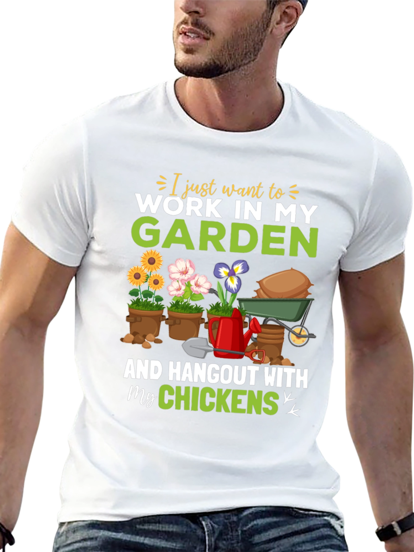 Black Gardening & Chicken Lover T-Shirt view 13
