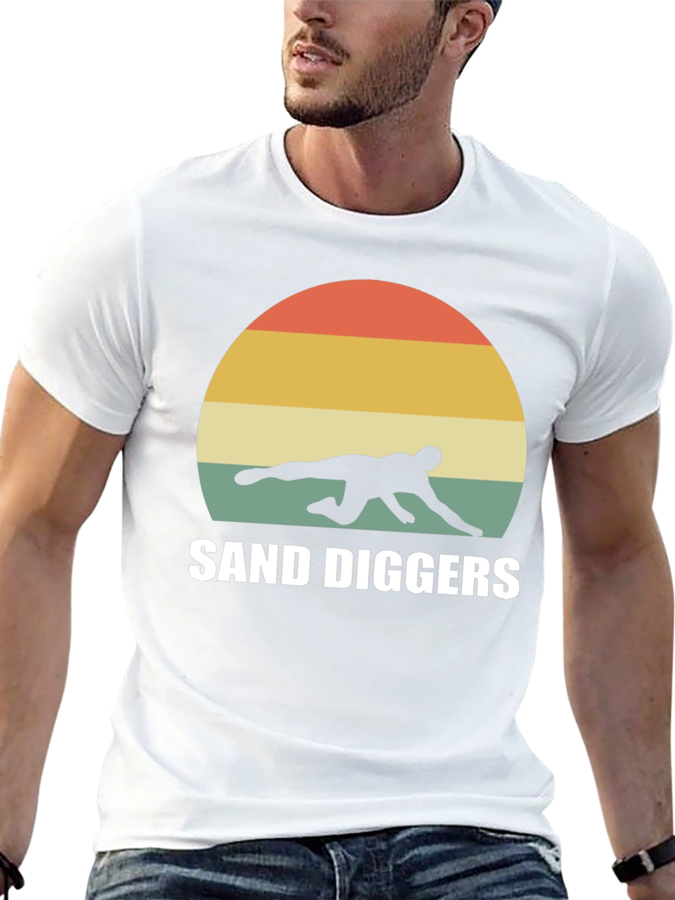 Black Retro Sand Diggers T-Shirt - Beach Volleyball Tee view 13
