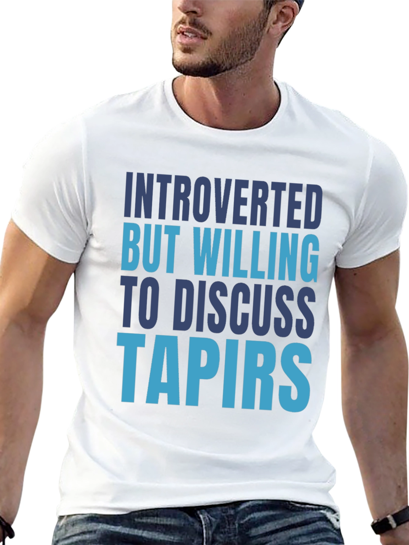 Black Introverted Tapir Lover T-Shirt view 13