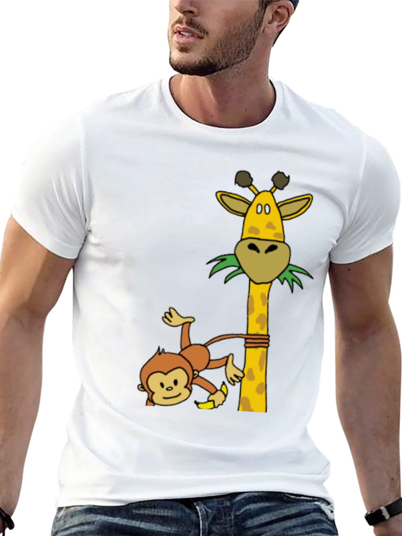 Black Monkey & Giraffe Graphic Tee view 13