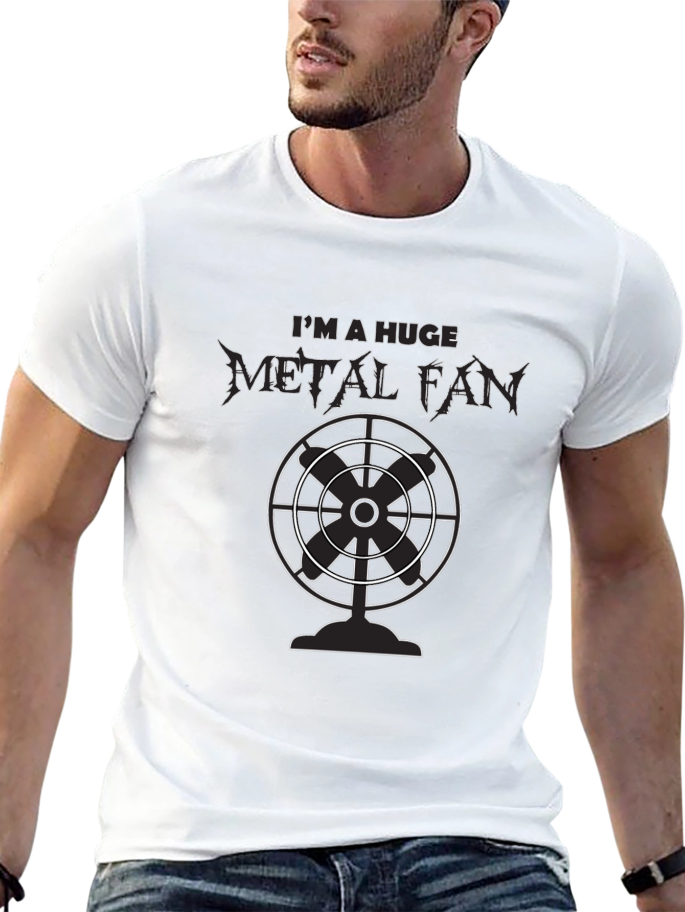 Black Metal Fan Graphic T-Shirt - Black Crew Neck view 13
