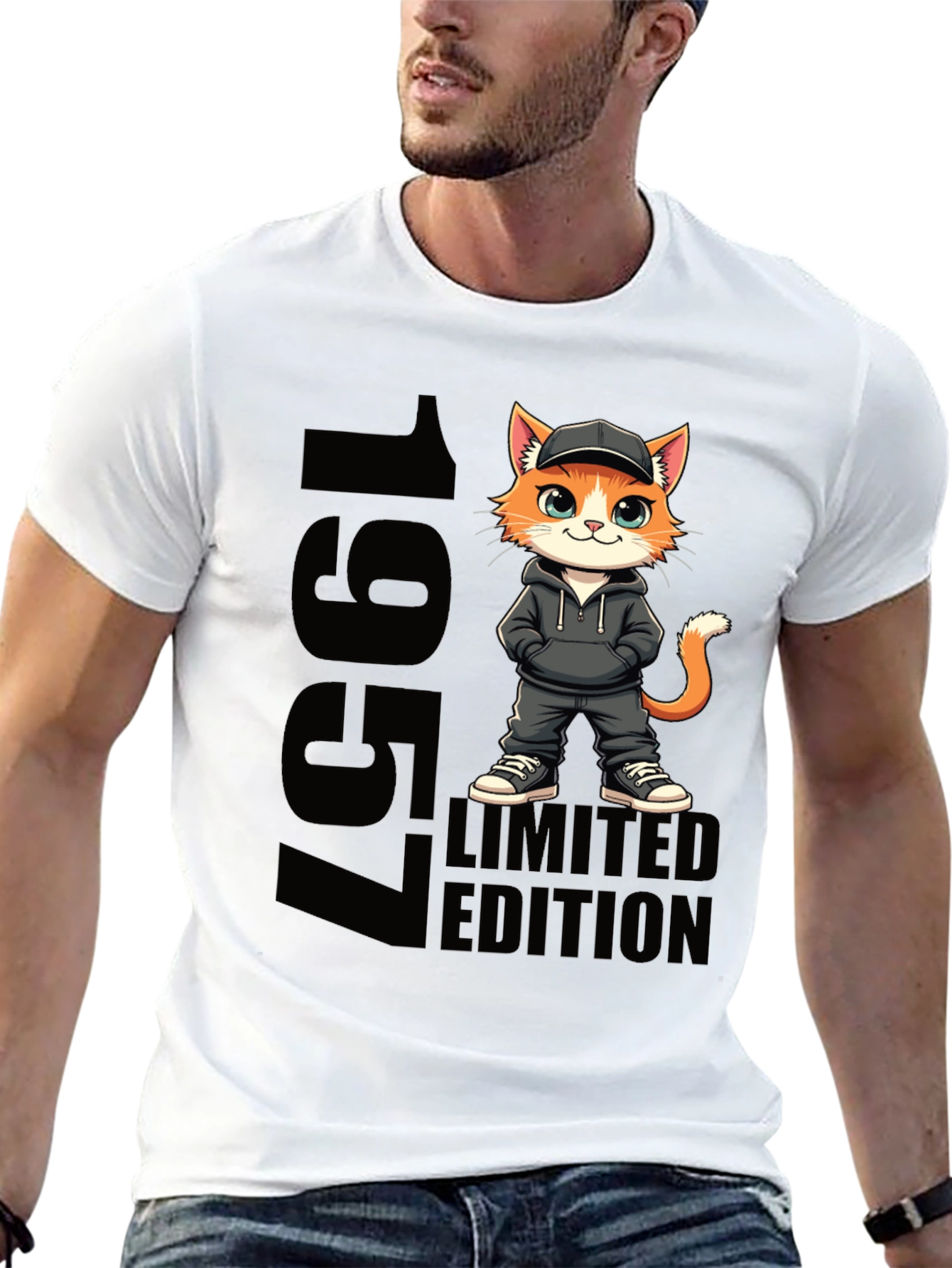 Black 1957 Limited Edition Cat T-Shirt view 13