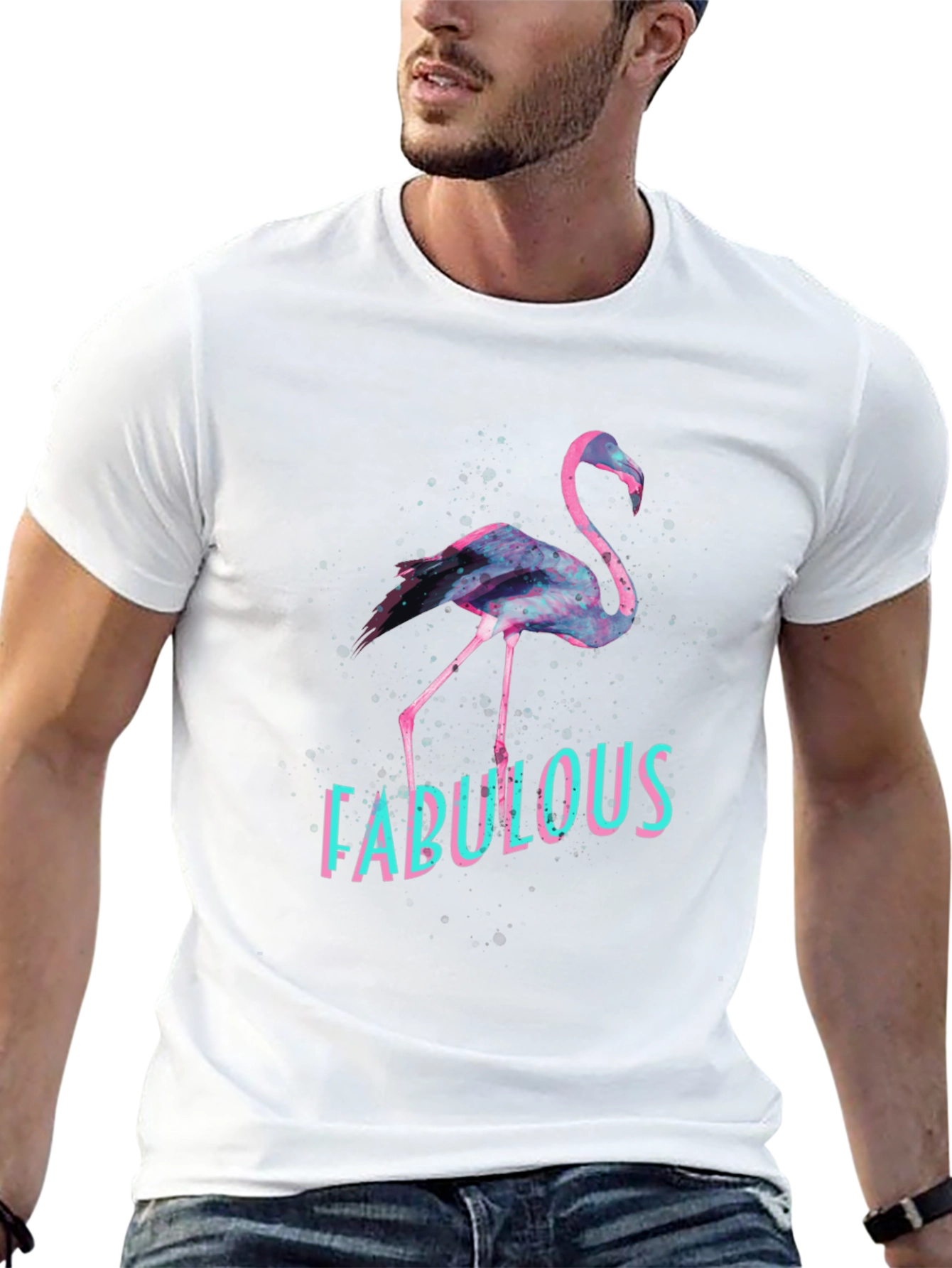 Black Fabulous Flamingo Graphic Tee - Black view 13