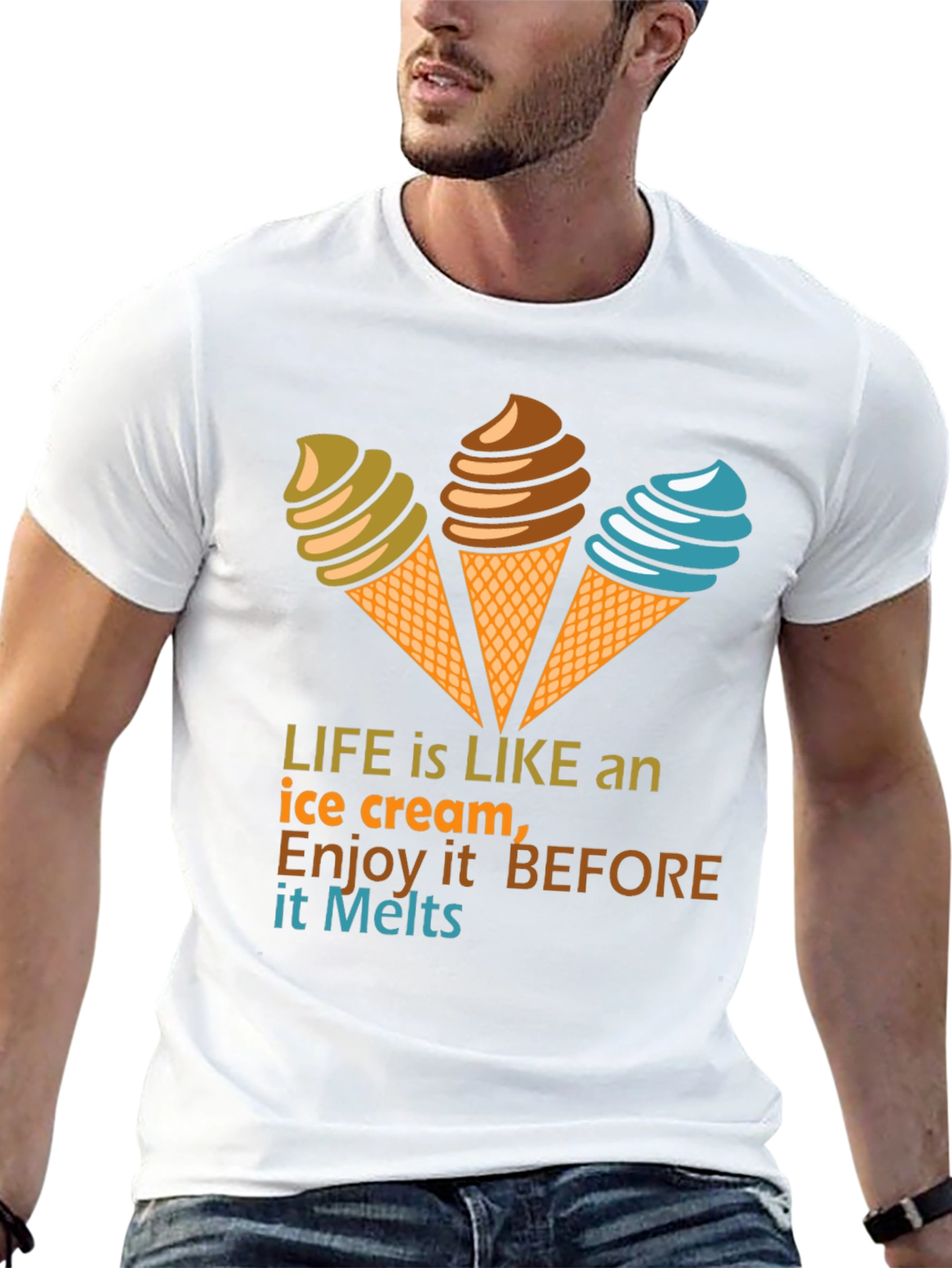 Black Life Is Like an Ice Cream Graphic T-Shirt view 13