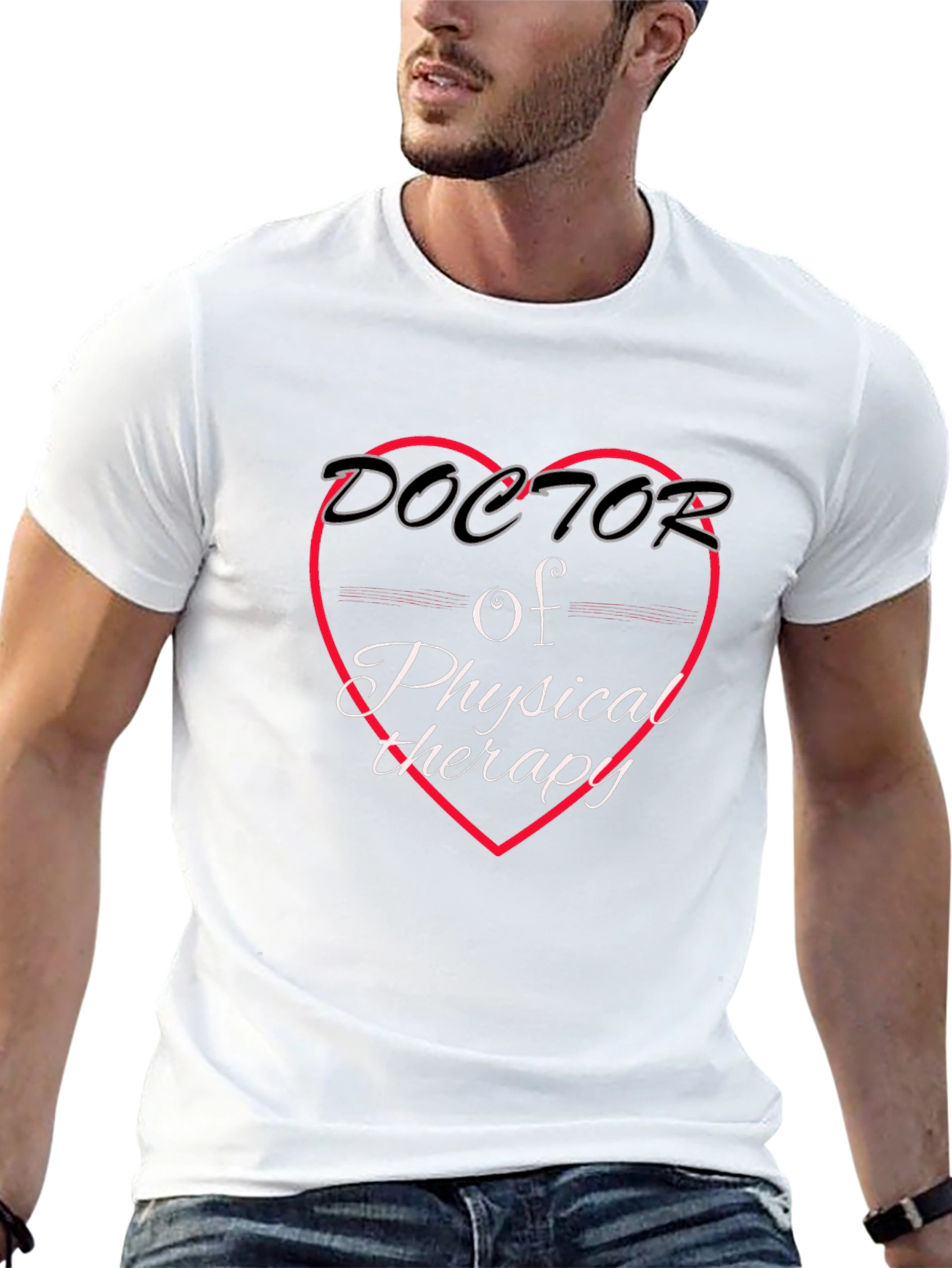 Black Doctor of Physical Therapy Graphic T-Shirt view 13