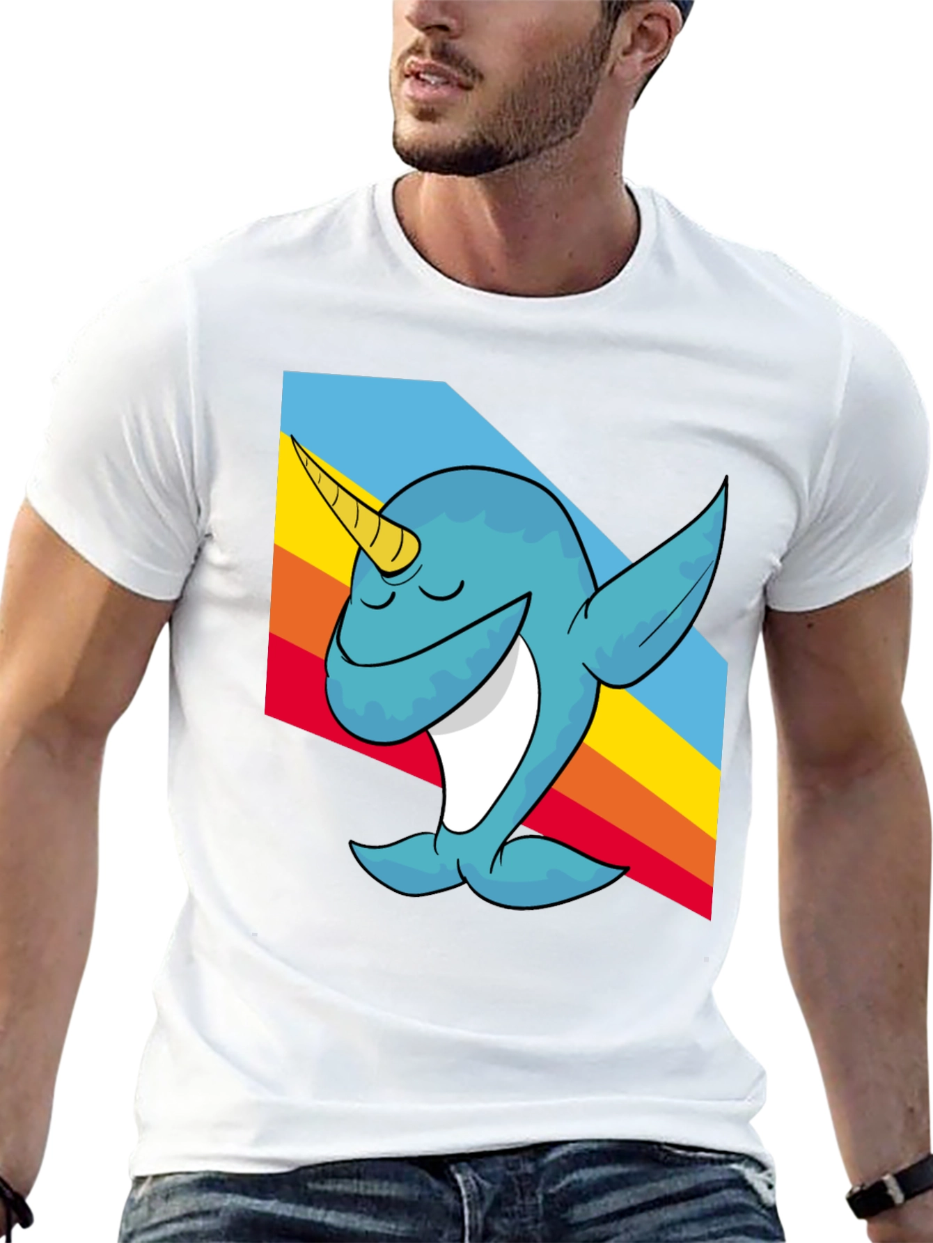 Black Narwhal Dabbing T-Shirt - Fun Cartoon Tee view 13