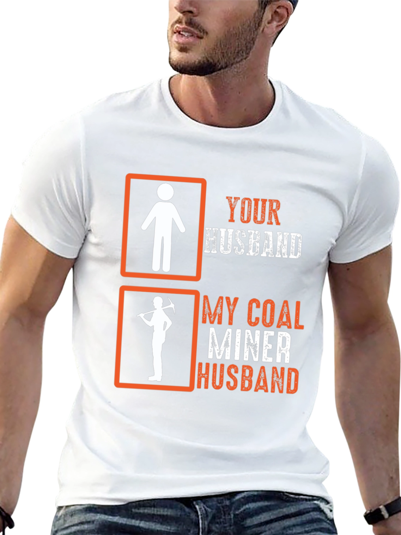 Black Coal Miner Husband Graphic T-Shirt view 13