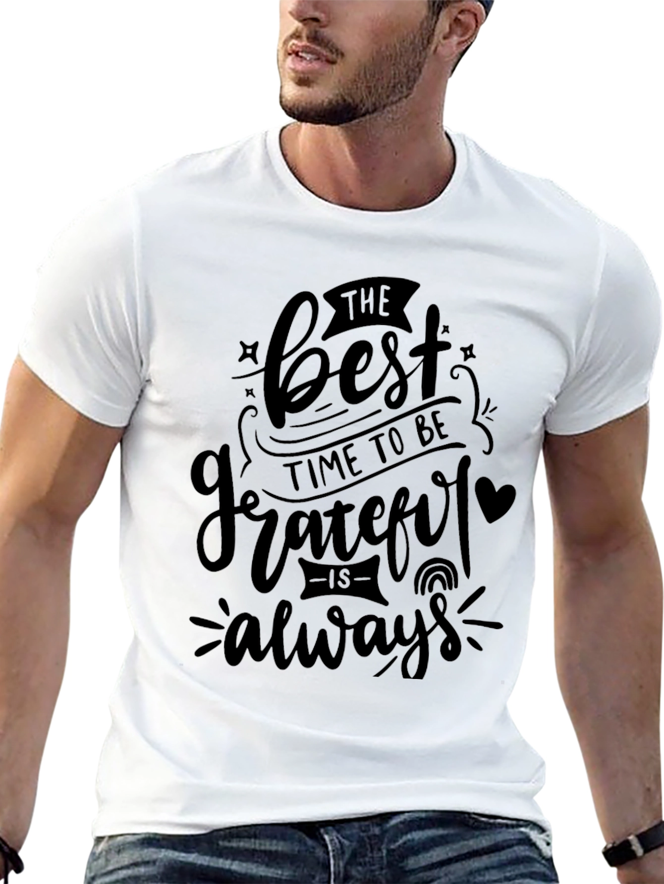 Black Grateful Always T-Shirt - Soft Black Tee view 13