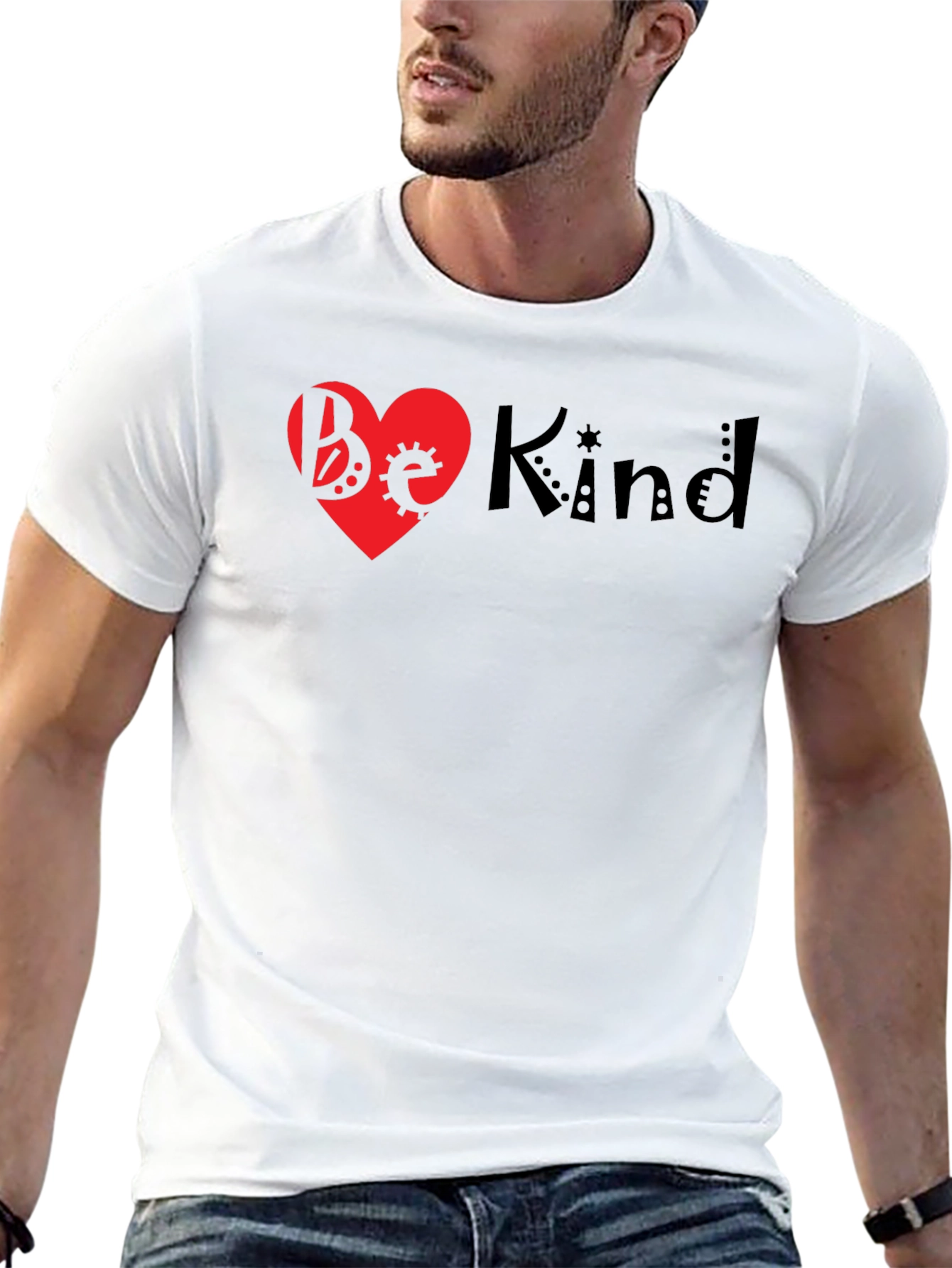 Black Be Kind Heart Graphic Tee - Black view 13