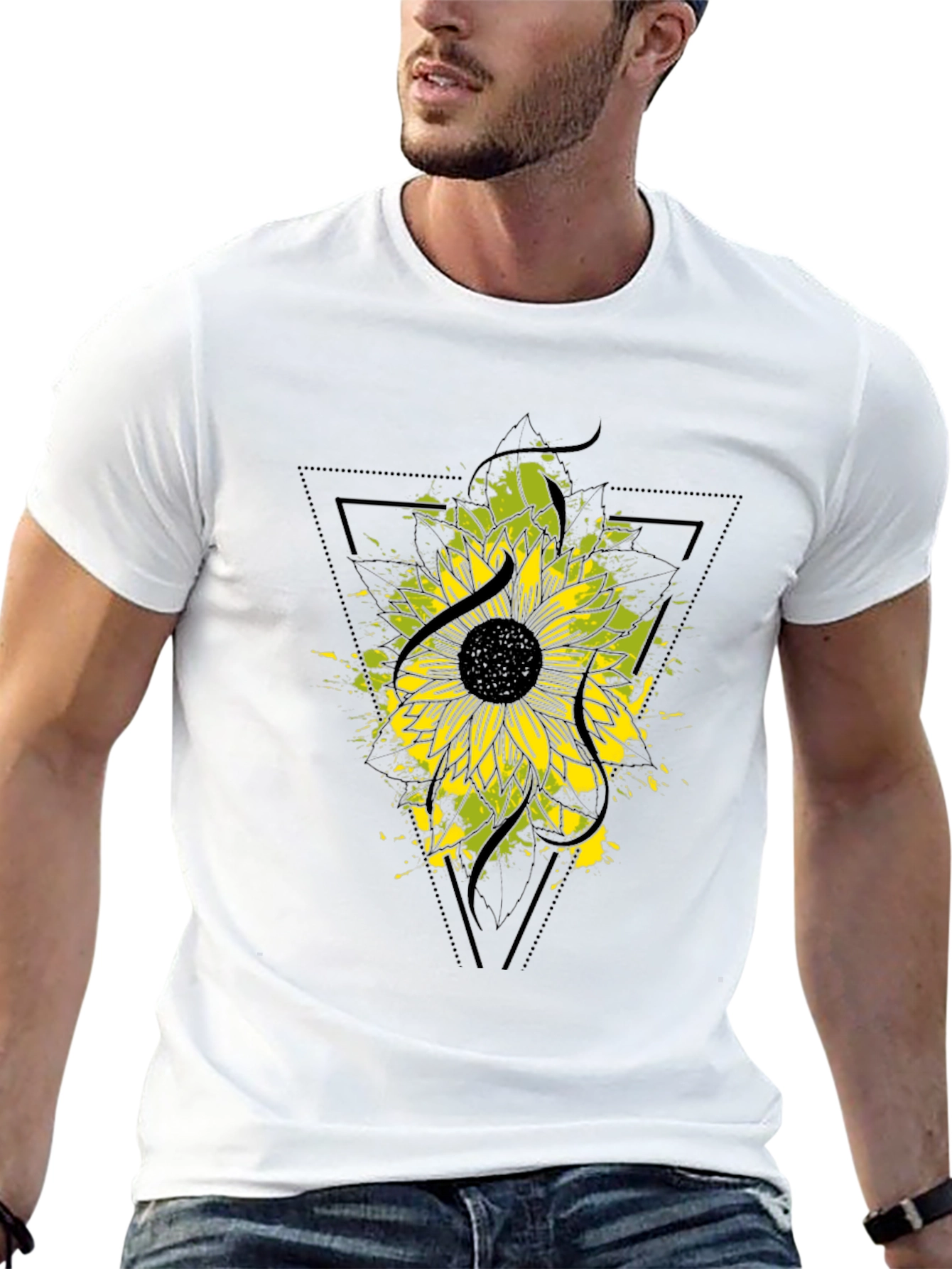Black Sunflower Graphic Black T-Shirt view 13