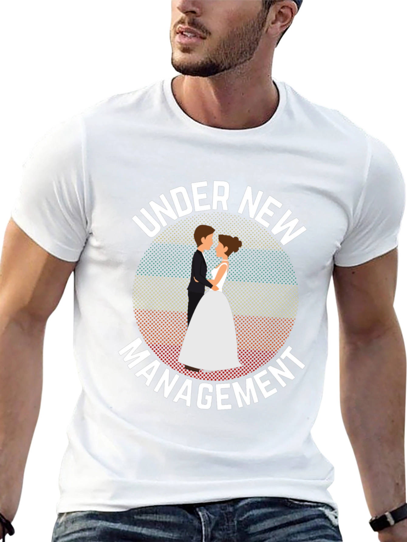 Black Under New Management T-Shirt - Wedding Humor Tee view 13