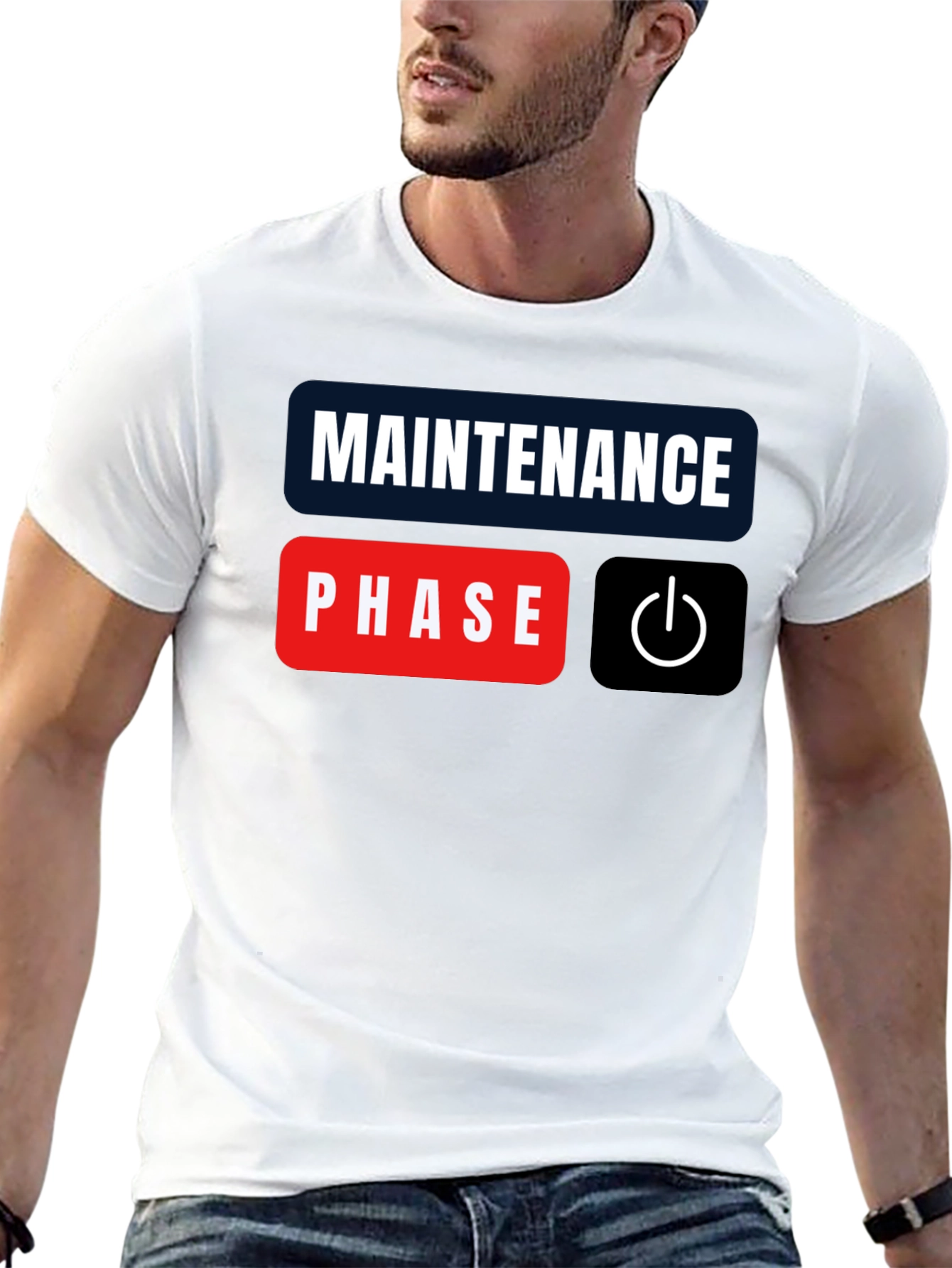 Black Maintenance Phase Mode On Black T-Shirt view 13