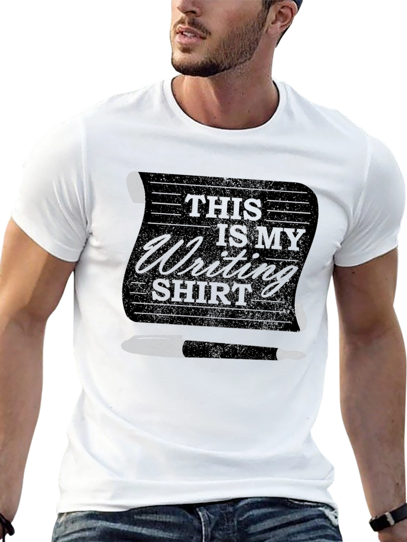 Black This Is My Writing Shirt - Novelty Graphic Tee view 13