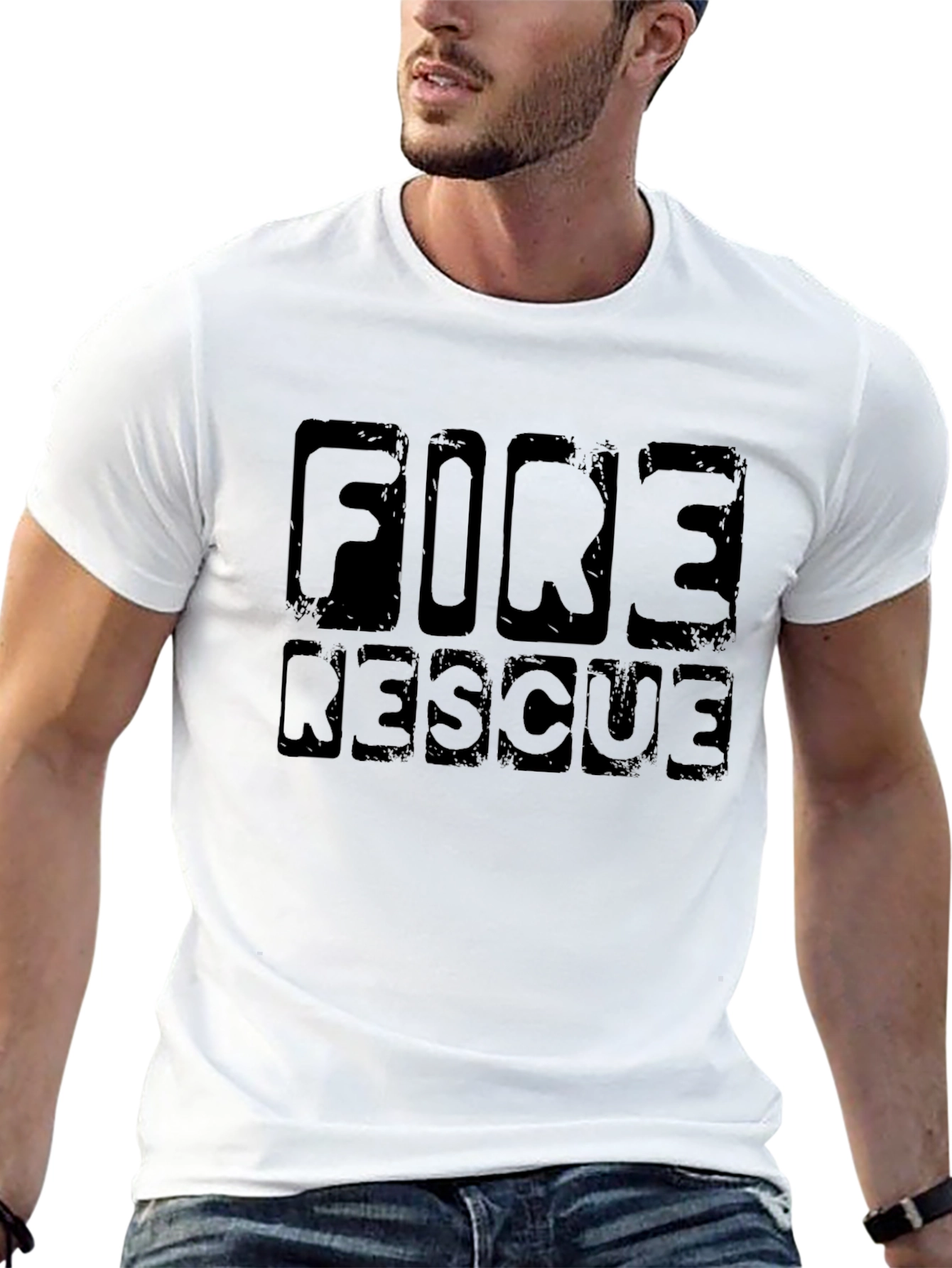 Black Fire Rescue Graphic T-Shirt view 13