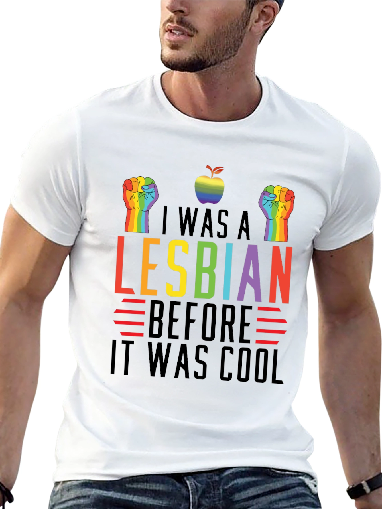 Black I Was A Lesbian Before It Was Cool T-Shirt LGBTQ view 13