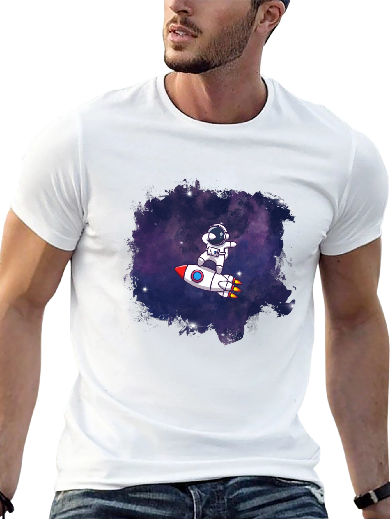 Black Astronaut Dab Rocket T-Shirt - Space Fun view 13