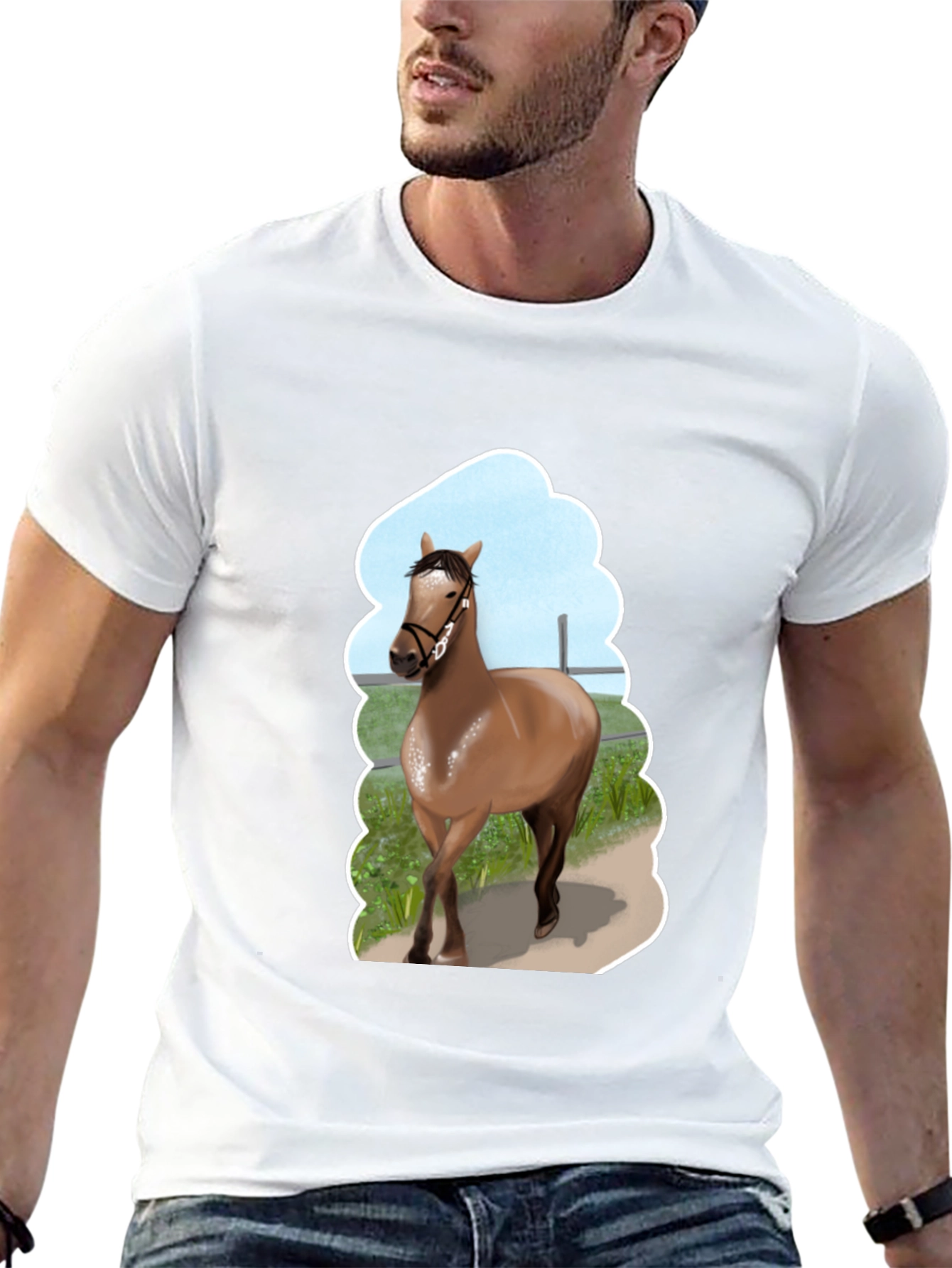 Black Horse Graphic Tee - Stylish Unisex Design view 13