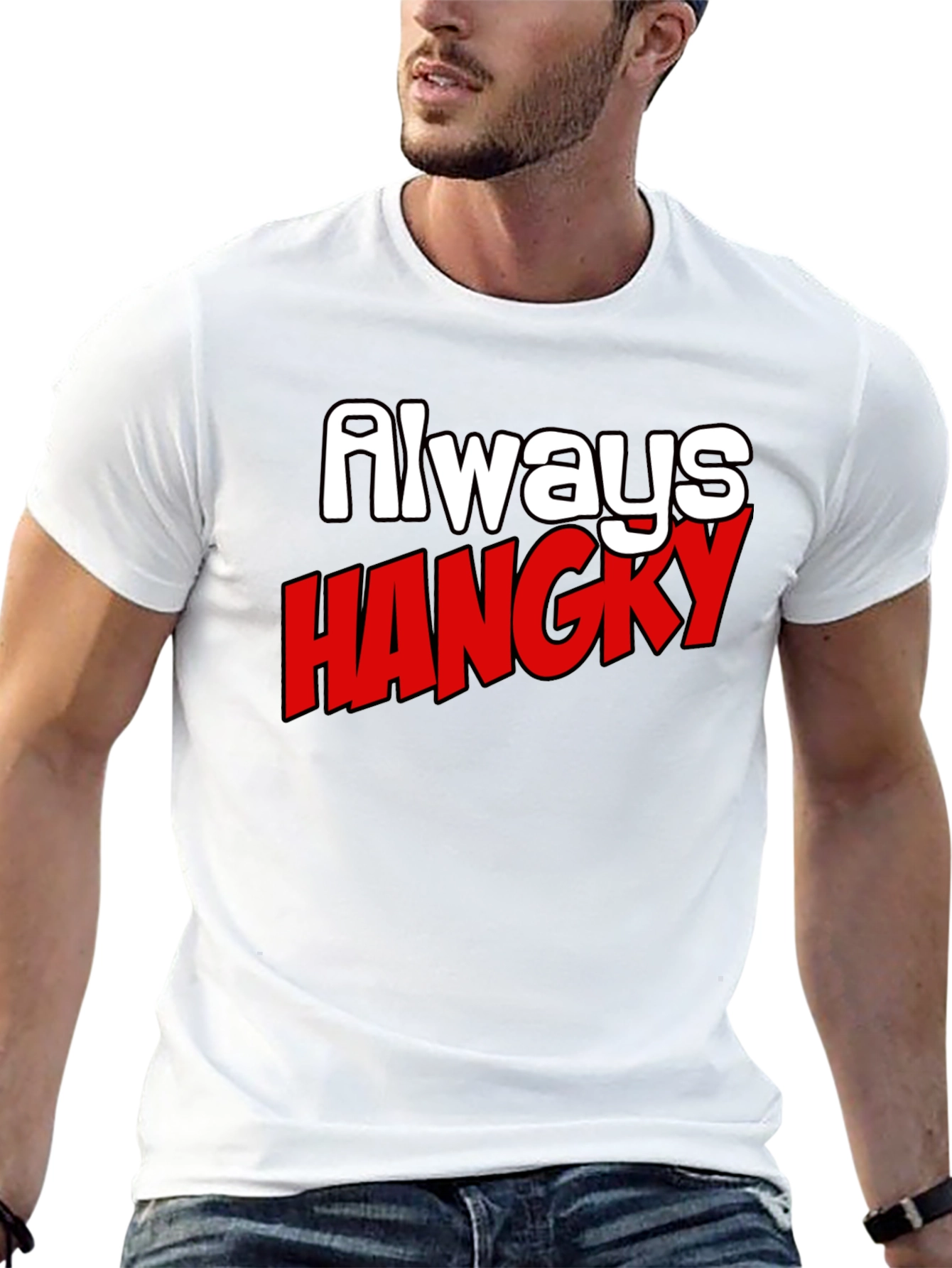 Black Always Hangry Funny Graphic T-Shirt view 13