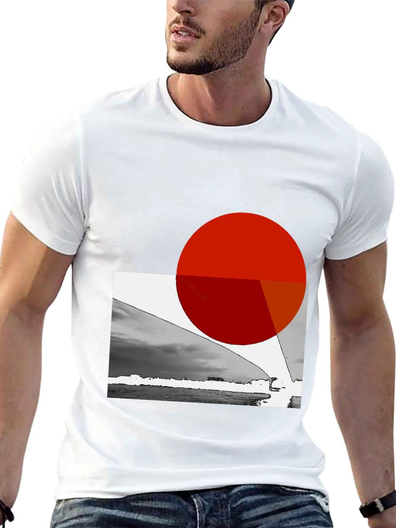 Black Abstract Graphic Print Black T-Shirt view 13