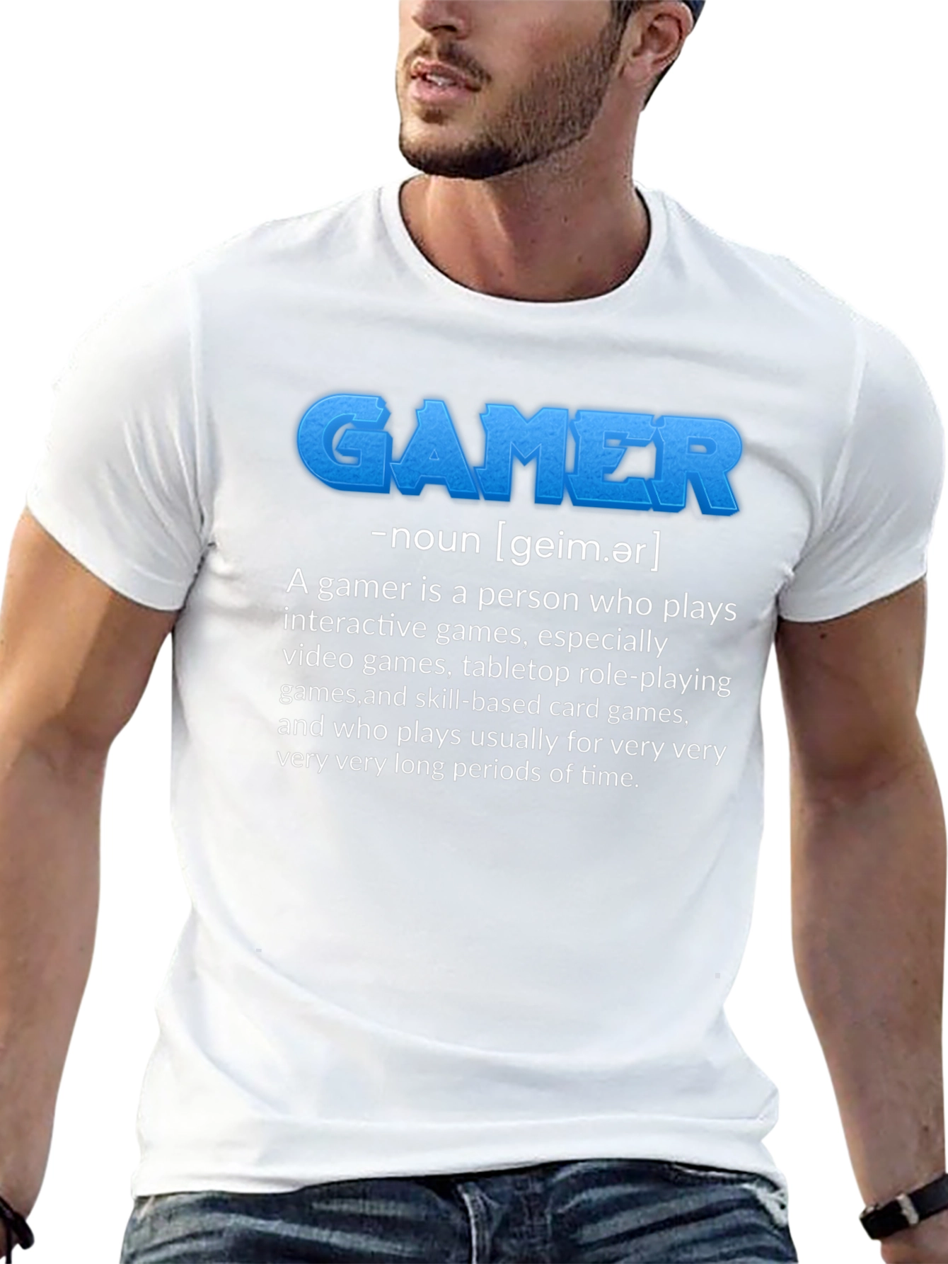 Black Gamer Definition Black T-Shirt view 13
