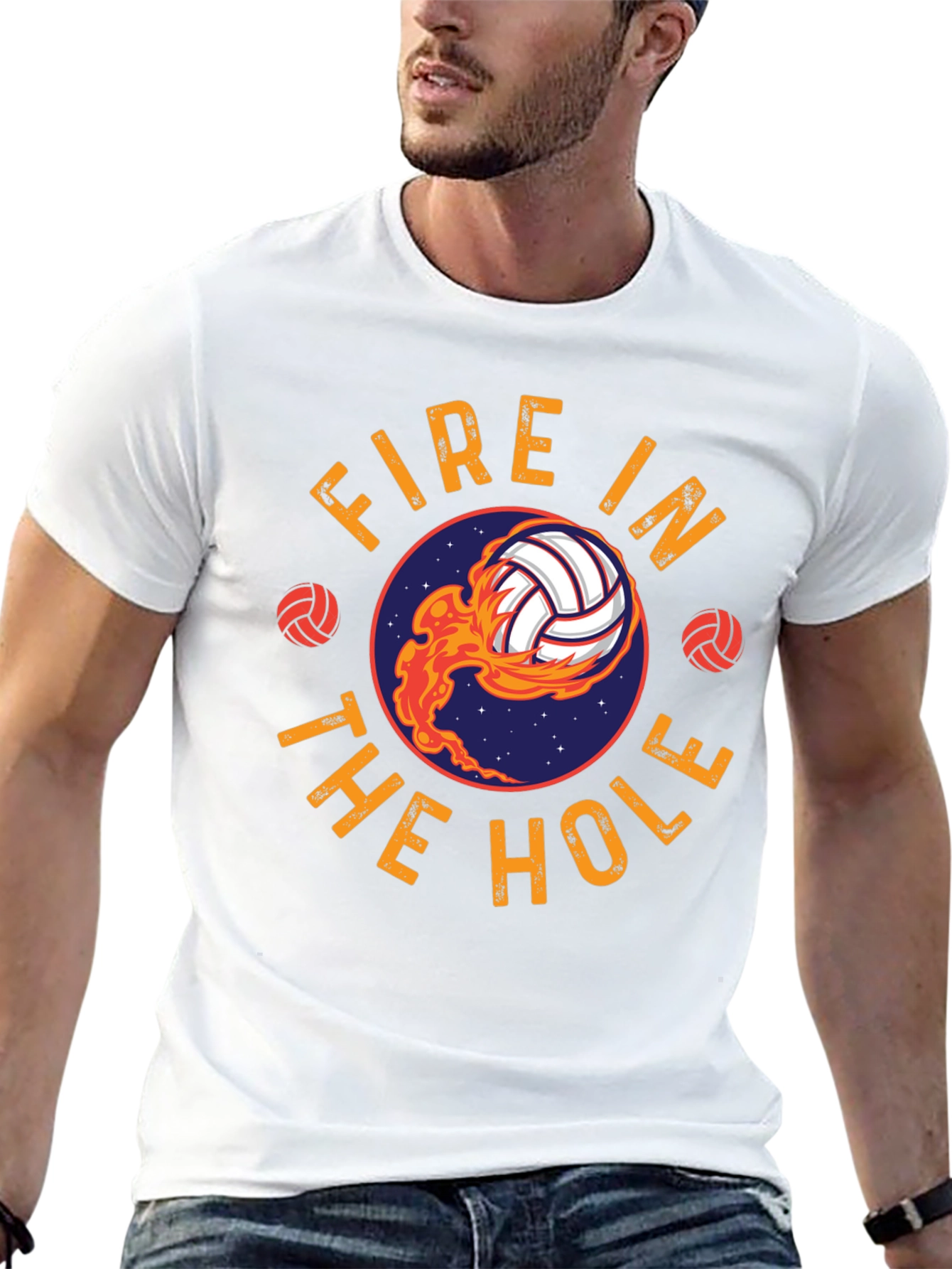 Black Fire In The Hole Volleyball T-Shirt - Black view 13