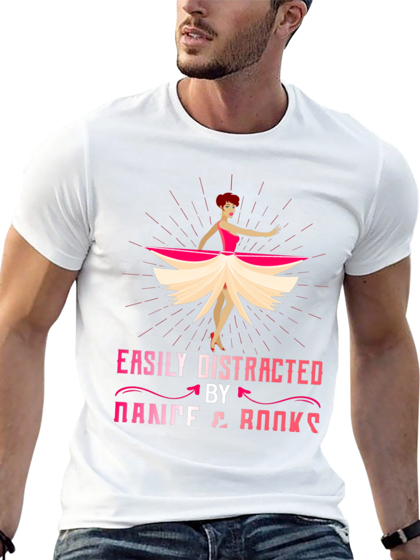 Black Easily Distracted by Dance & Books T-Shirt view 13