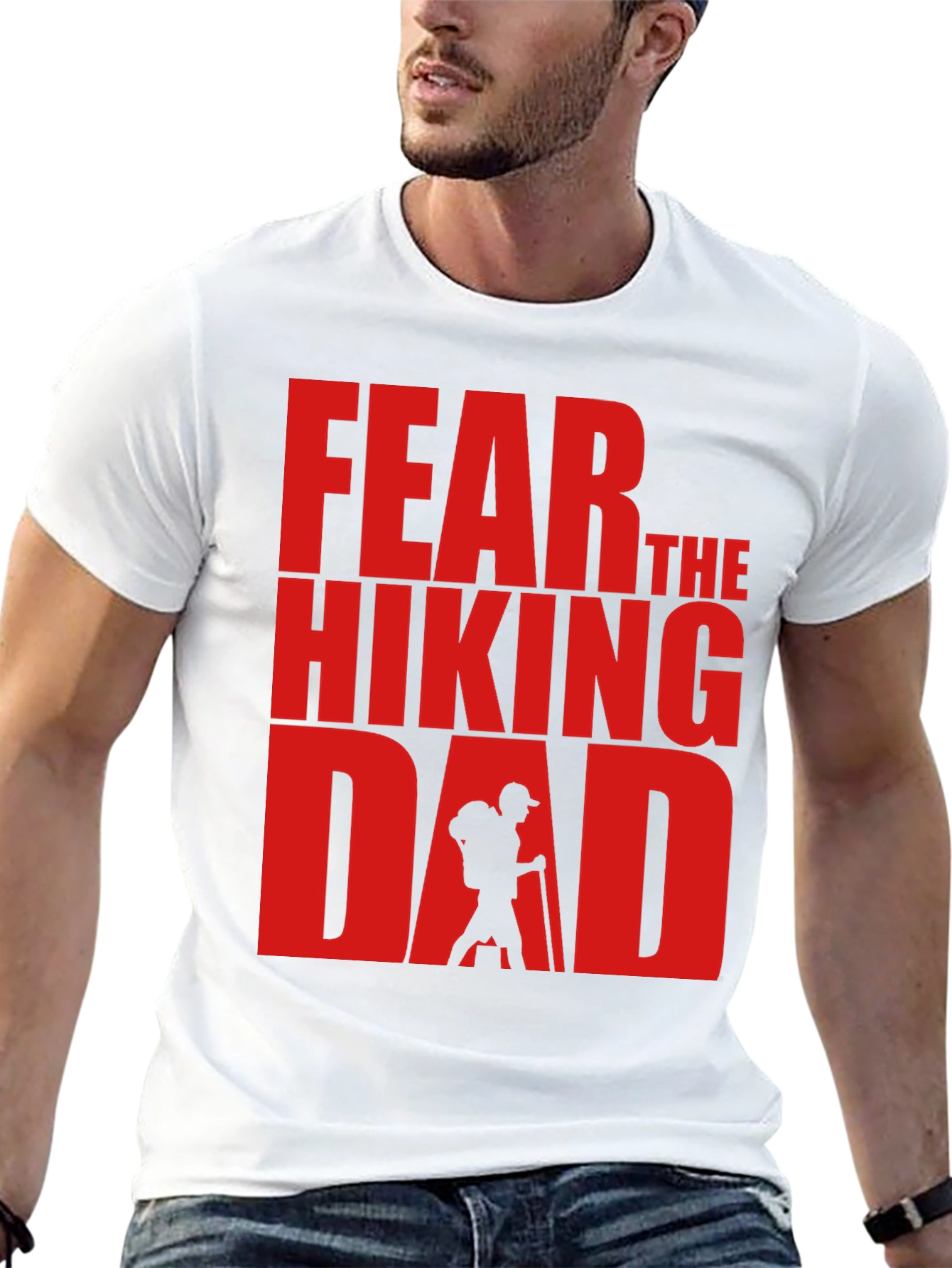 Black Fear The Hiking Dad - Funny T-Shirt view 13
