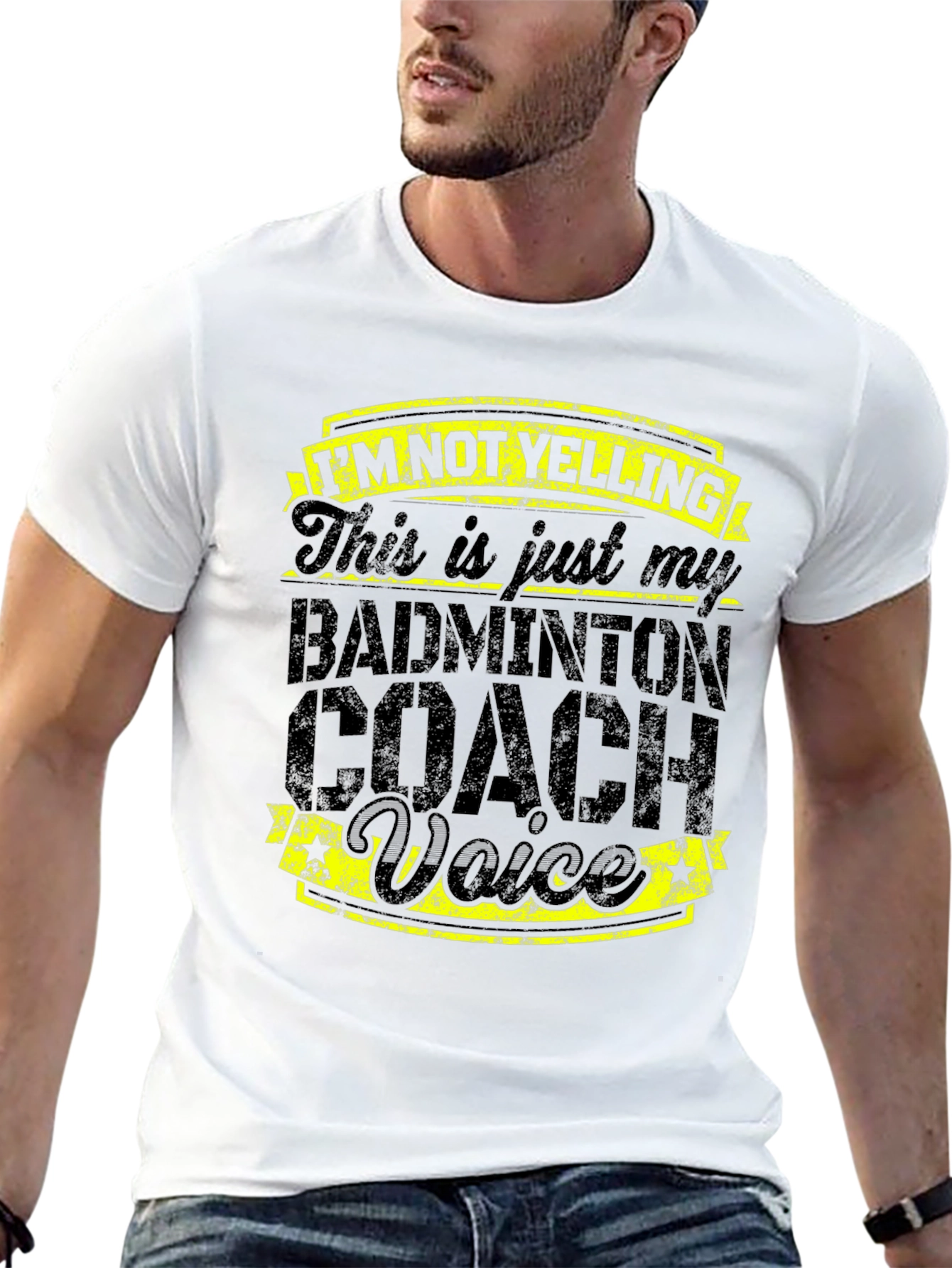Black Badminton Coach Voice T-Shirt view 13