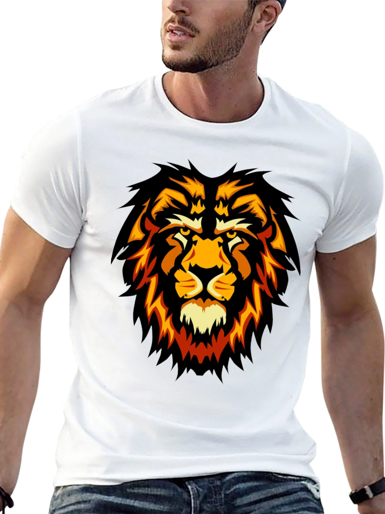Black Lion Graphic Black T-Shirt - Fierce Style view 13