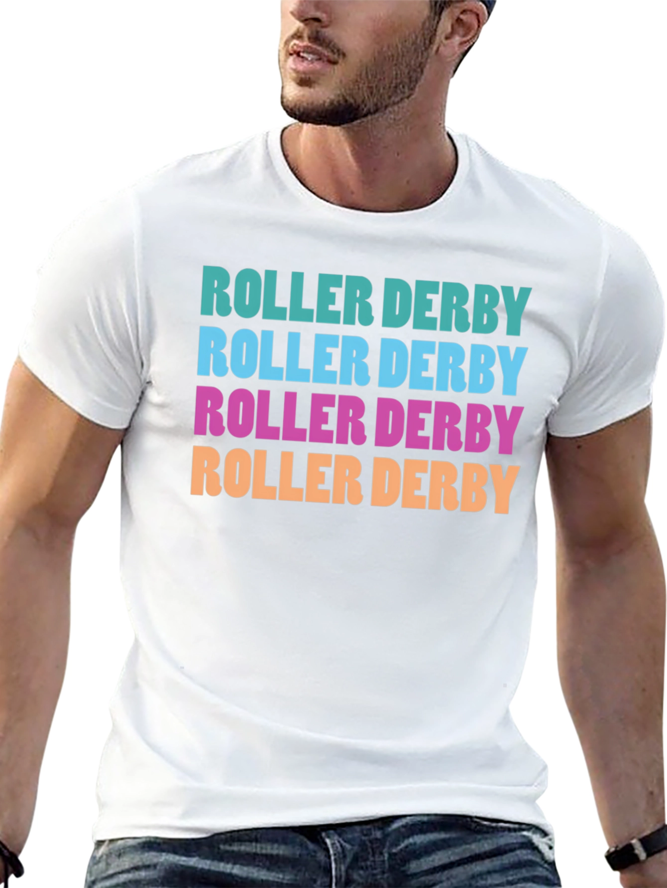 Black Roller Derby T-Shirt - Retro Design view 13