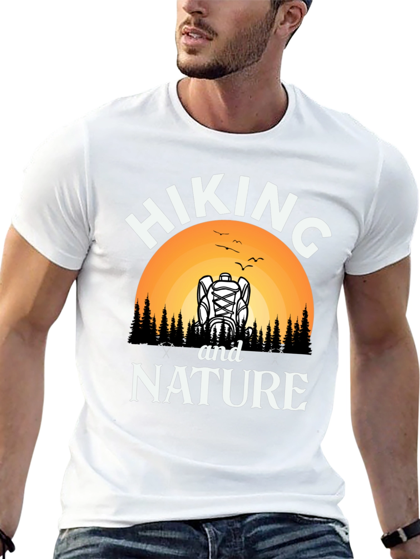Hiking and Nature Black Graphic T-Shirt - 13